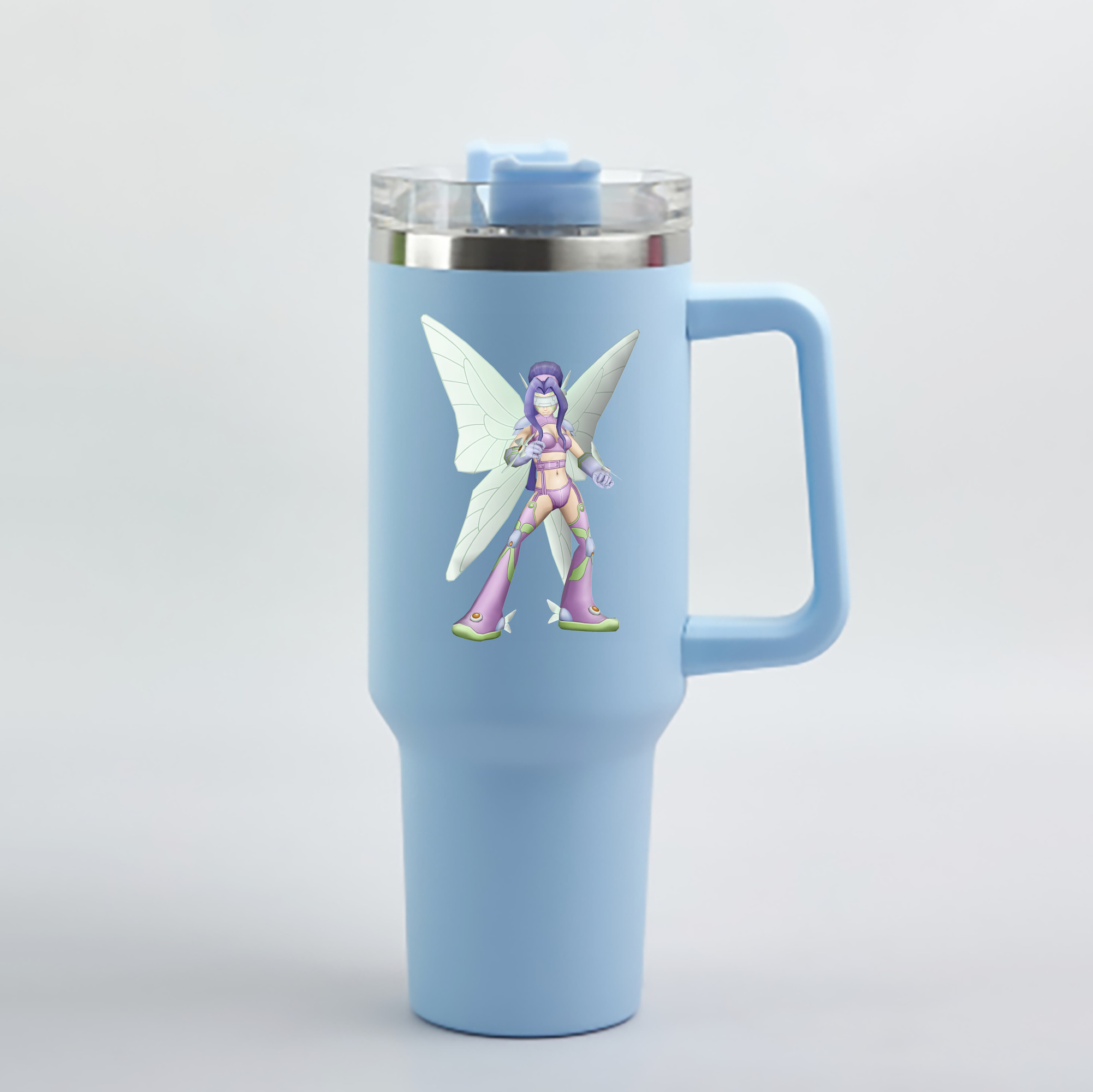 （画像用） Digimon デジタルモンスター/デジモン 1200mL車用タンブラー - クリスタルステッカー（プラスチックストロー付き）