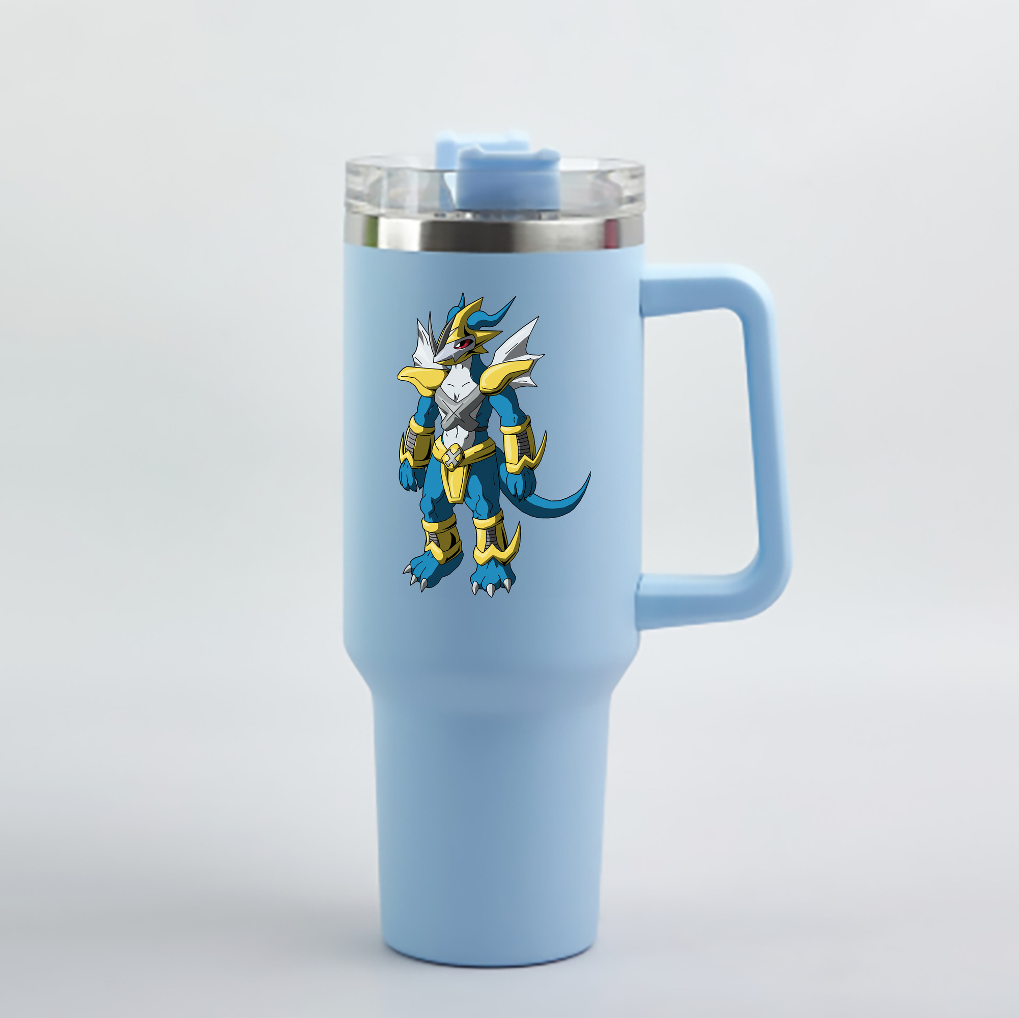（画像用） Digimon デジタルモンスター/デジモン 1200mL車用タンブラー - クリスタルステッカー（プラスチックストロー付き）