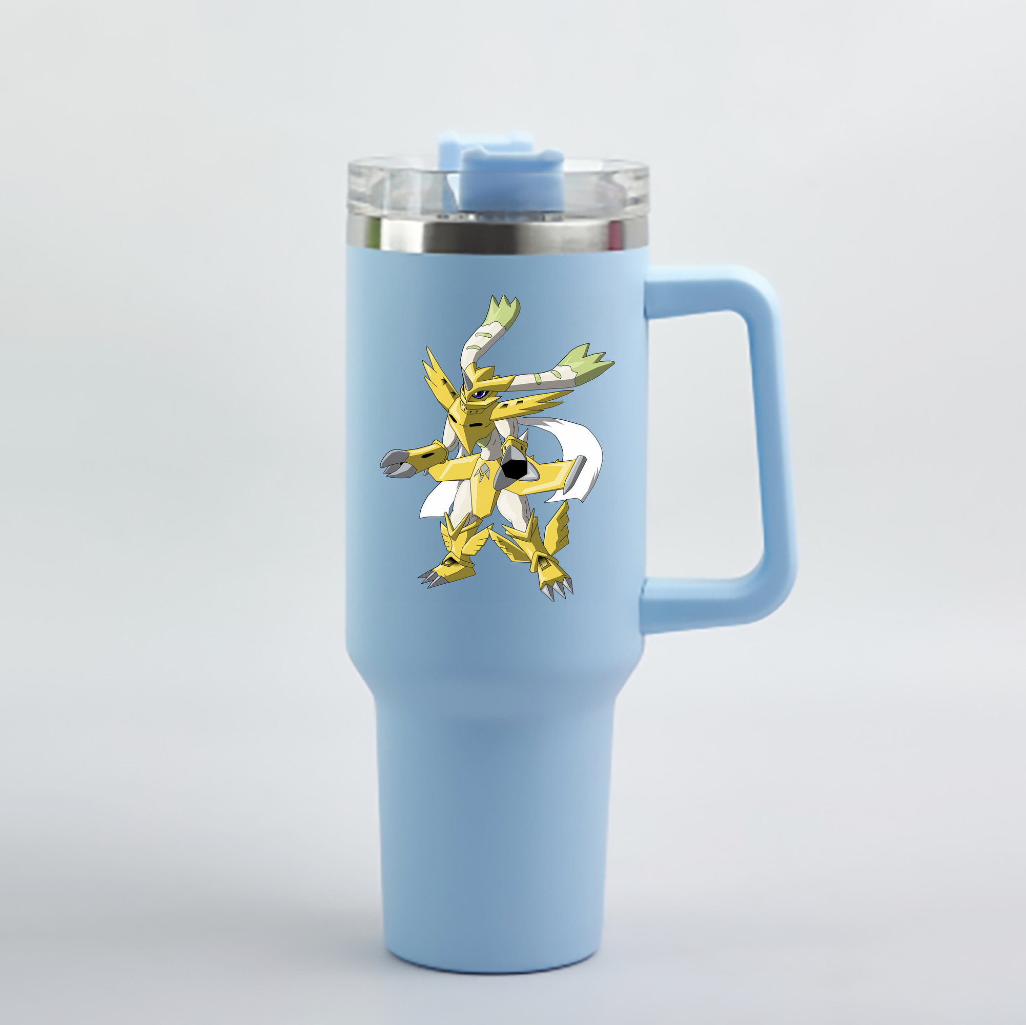 （画像用） Digimon デジタルモンスター/デジモン 1200mL車用タンブラー - クリスタルステッカー（プラスチックストロー付き）