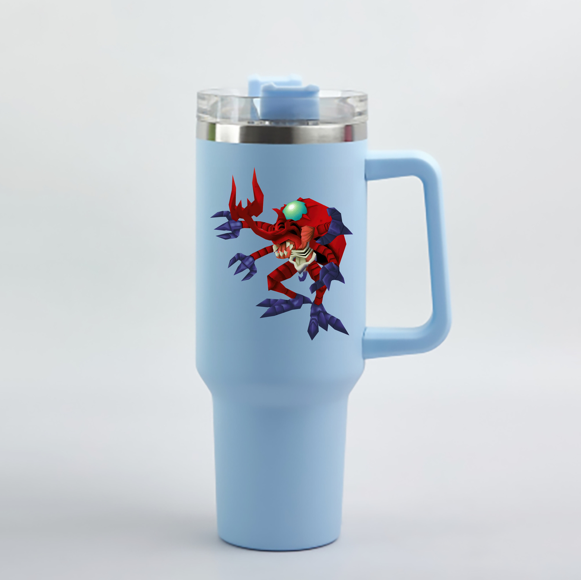 （画像用） Digimon デジタルモンスター/デジモン 1200mL車用タンブラー - クリスタルステッカー（プラスチックストロー付き）