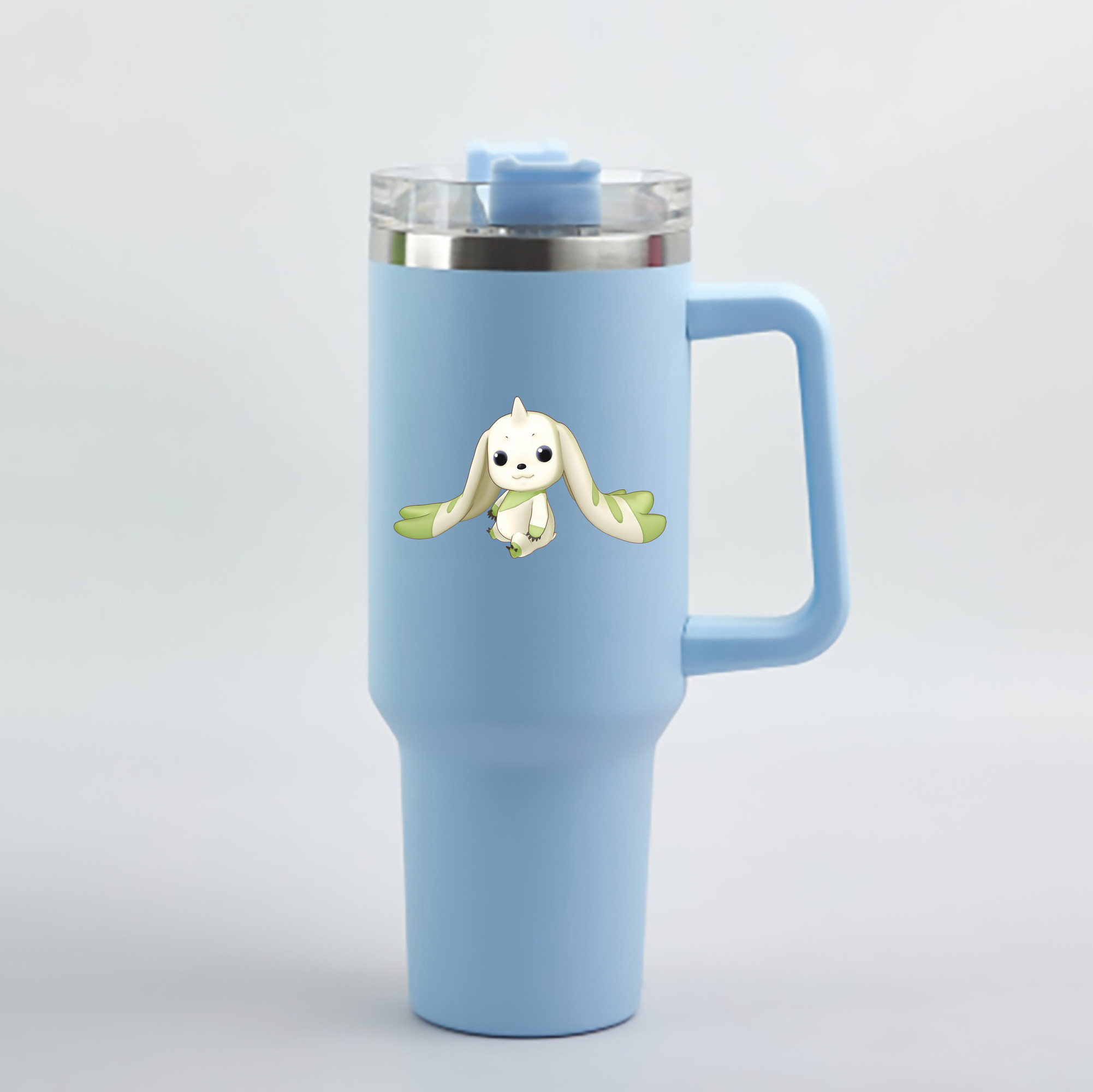 （画像用） Digimon デジタルモンスター/デジモン 1200mL車用タンブラー - クリスタルステッカー（プラスチックストロー付き）