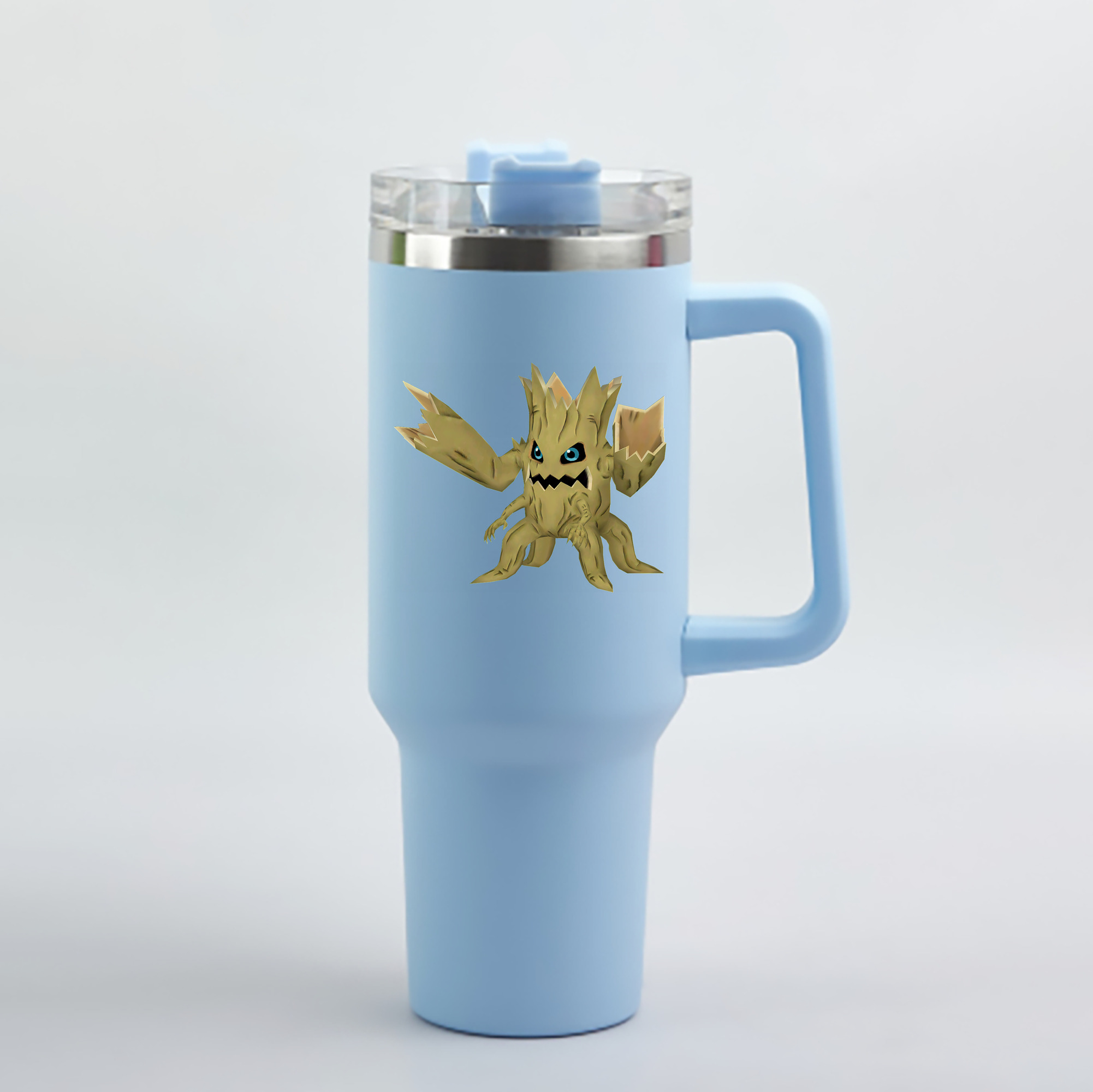 （画像用） Digimon デジタルモンスター/デジモン 1200mL車用タンブラー - クリスタルステッカー（プラスチックストロー付き）