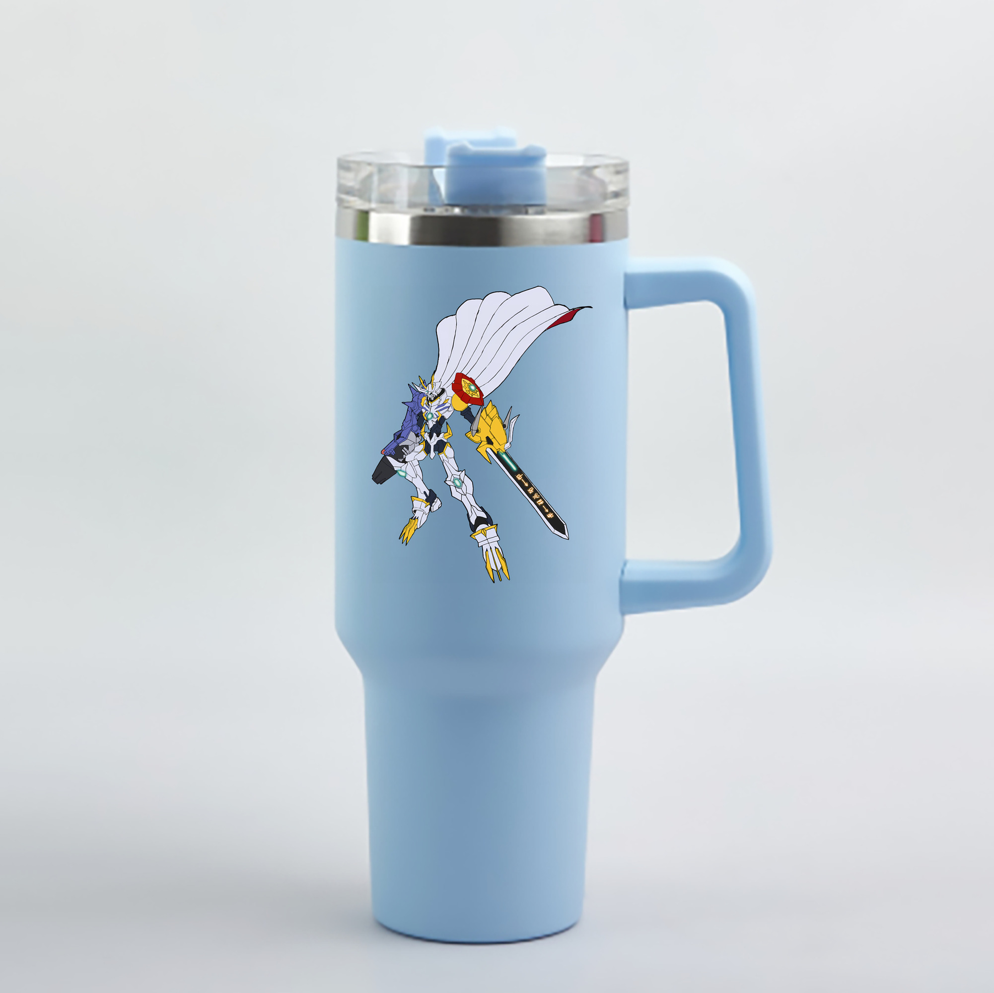 （画像用） Digimon デジタルモンスター/デジモン 1200mL車用タンブラー - クリスタルステッカー（プラスチックストロー付き）