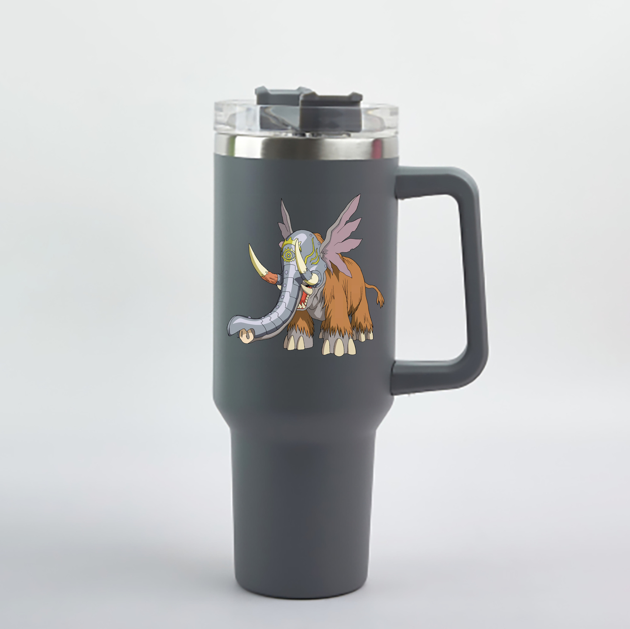 （画像用） Digimon デジタルモンスター/デジモン 1200mL車用タンブラー - クリスタルステッカー（プラスチックストロー付き）