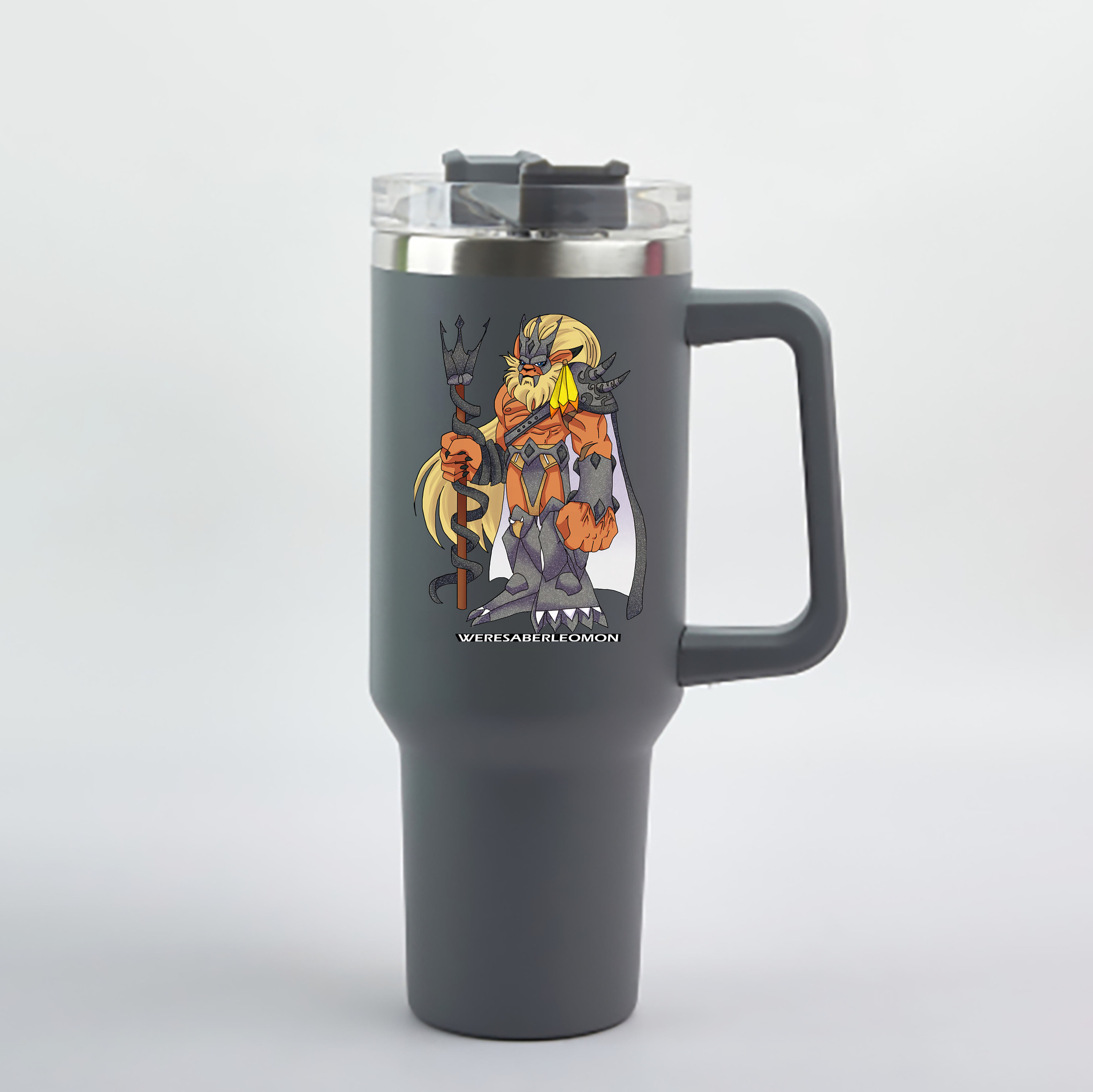 （画像用） Digimon デジタルモンスター/デジモン 1200mL車用タンブラー - クリスタルステッカー（プラスチックストロー付き）