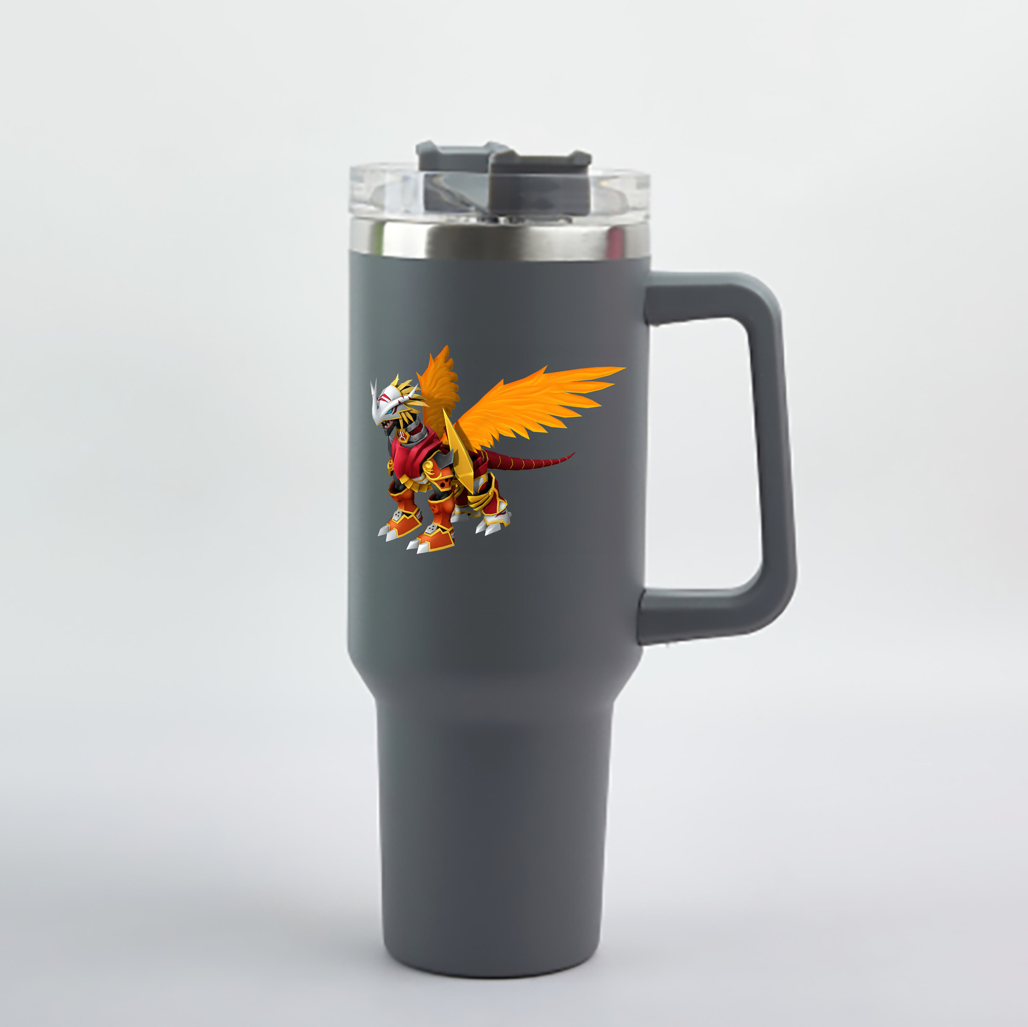 （画像用） Digimon デジタルモンスター/デジモン 1200mL車用タンブラー - クリスタルステッカー（プラスチックストロー付き）
