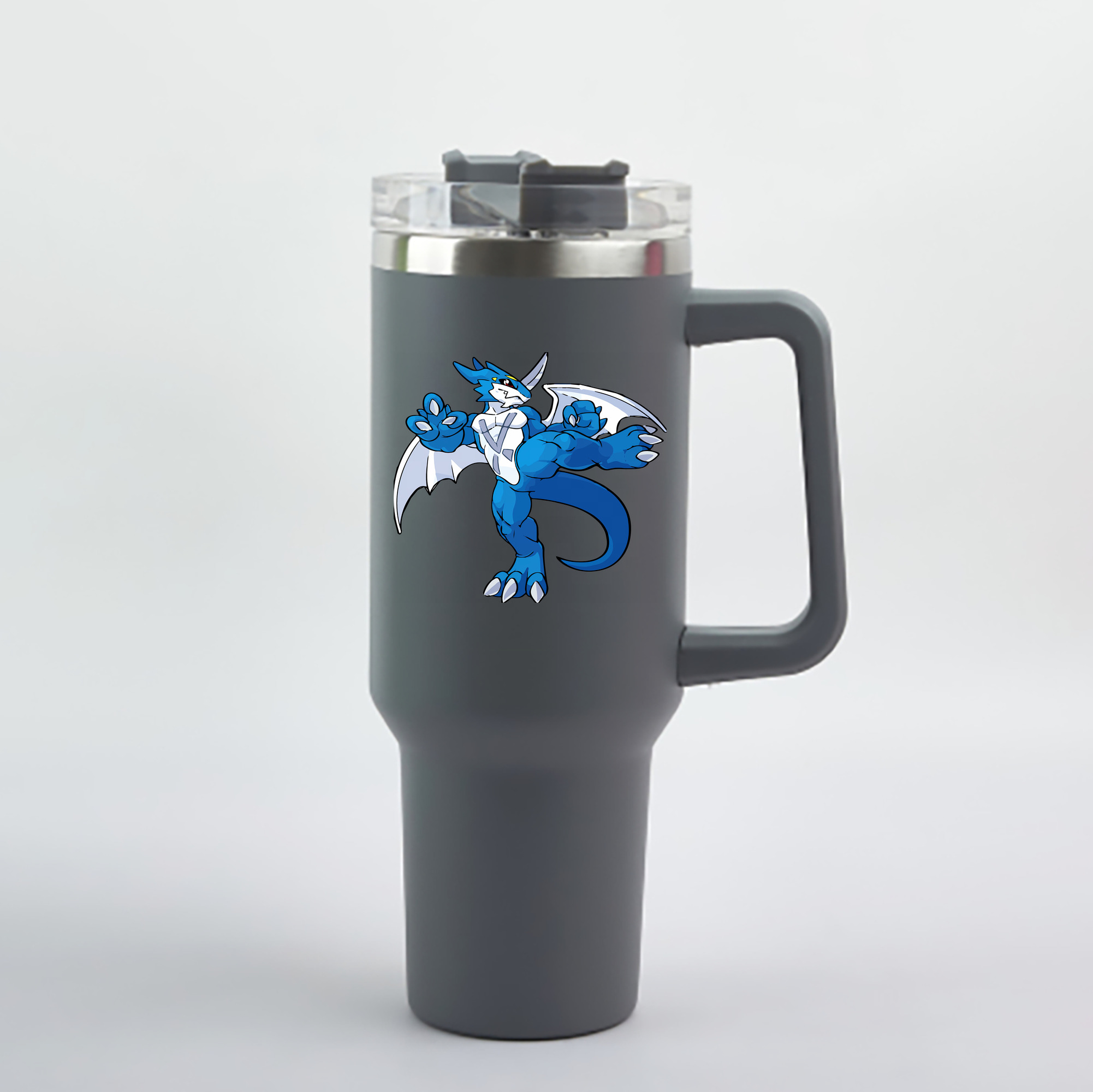 （画像用） Digimon デジタルモンスター/デジモン 1200mL車用タンブラー - クリスタルステッカー（プラスチックストロー付き）