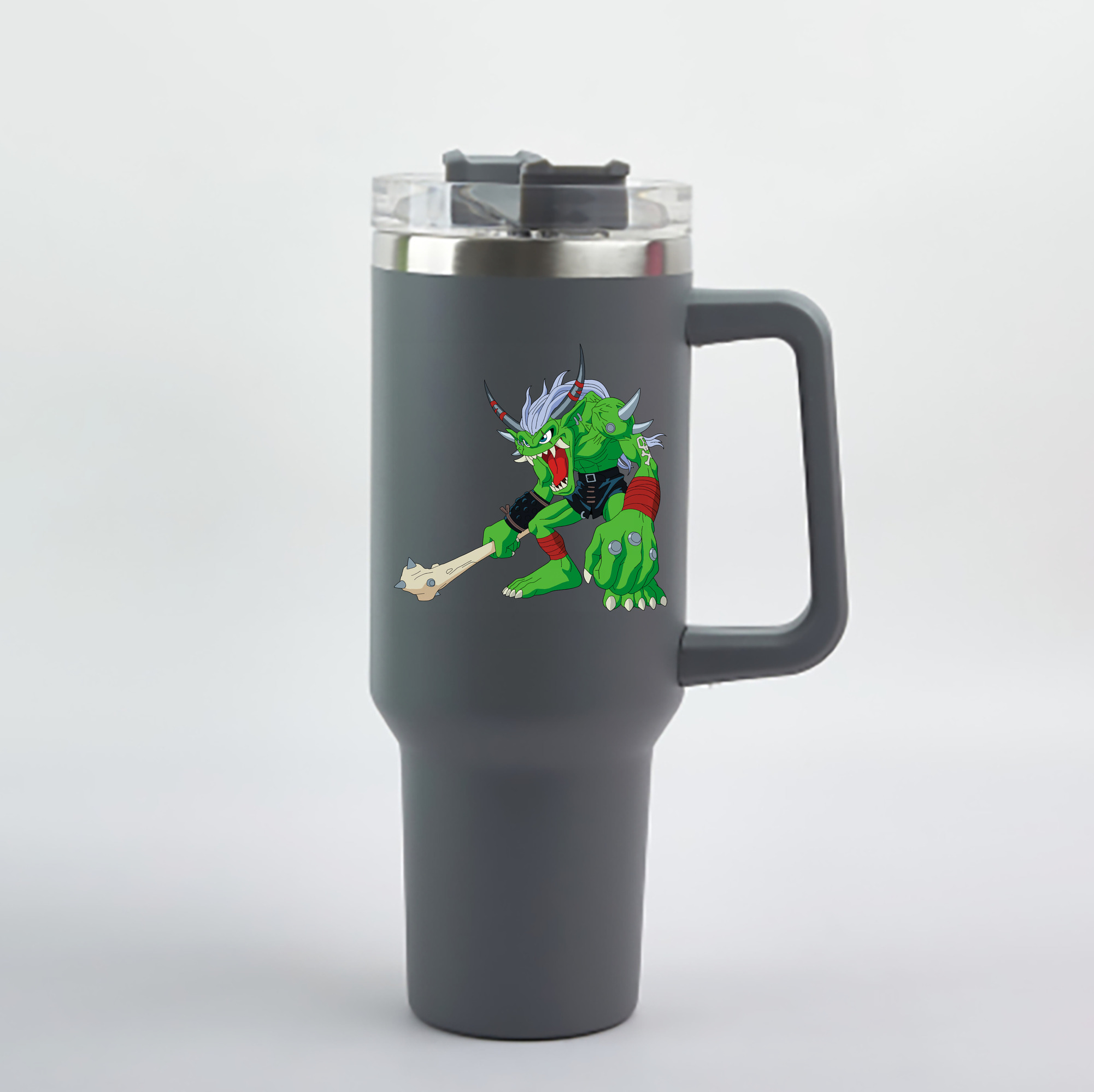 （画像用） Digimon デジタルモンスター/デジモン 1200mL車用タンブラー - クリスタルステッカー（プラスチックストロー付き）