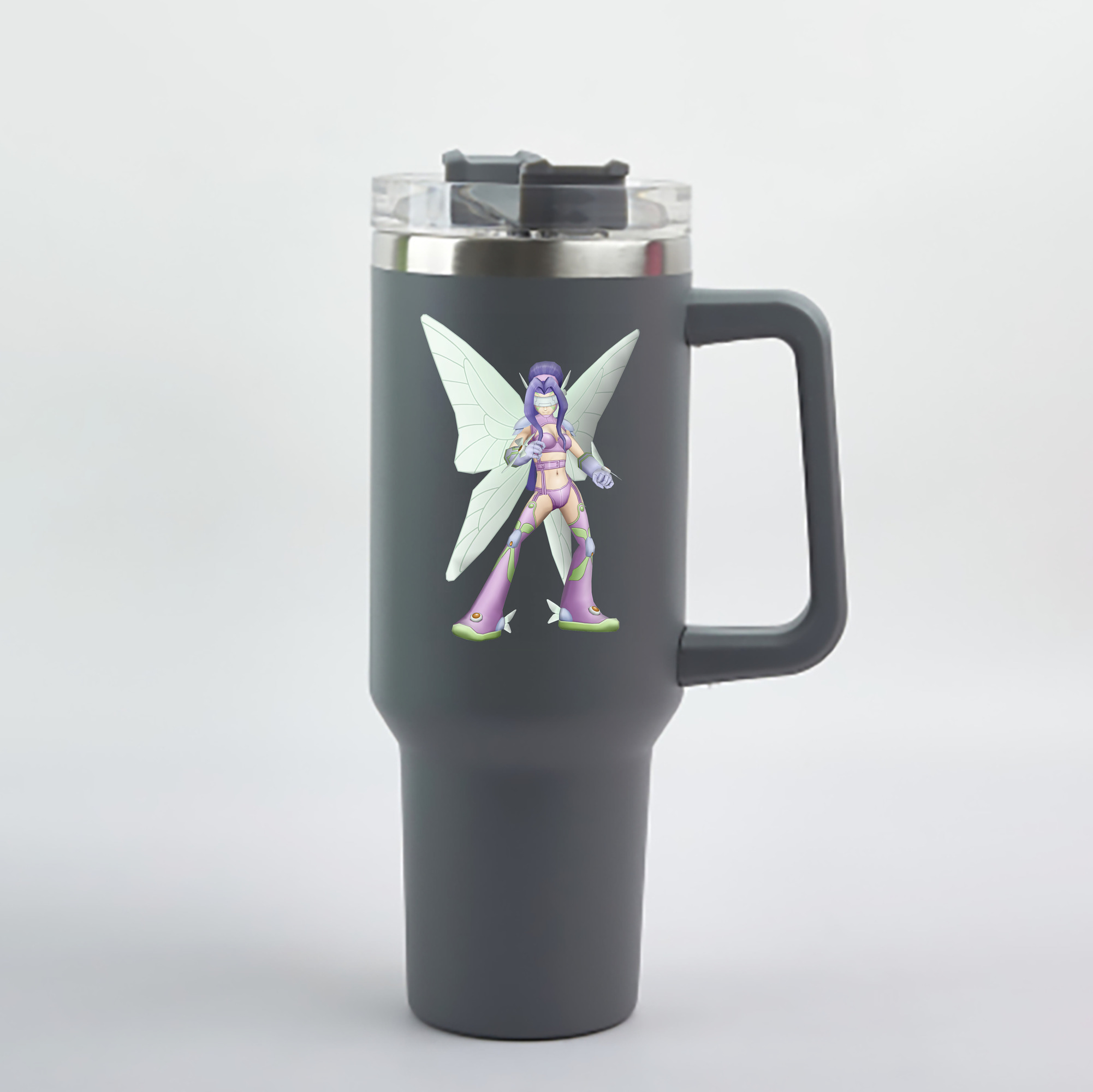 （画像用） Digimon デジタルモンスター/デジモン 1200mL車用タンブラー - クリスタルステッカー（プラスチックストロー付き）