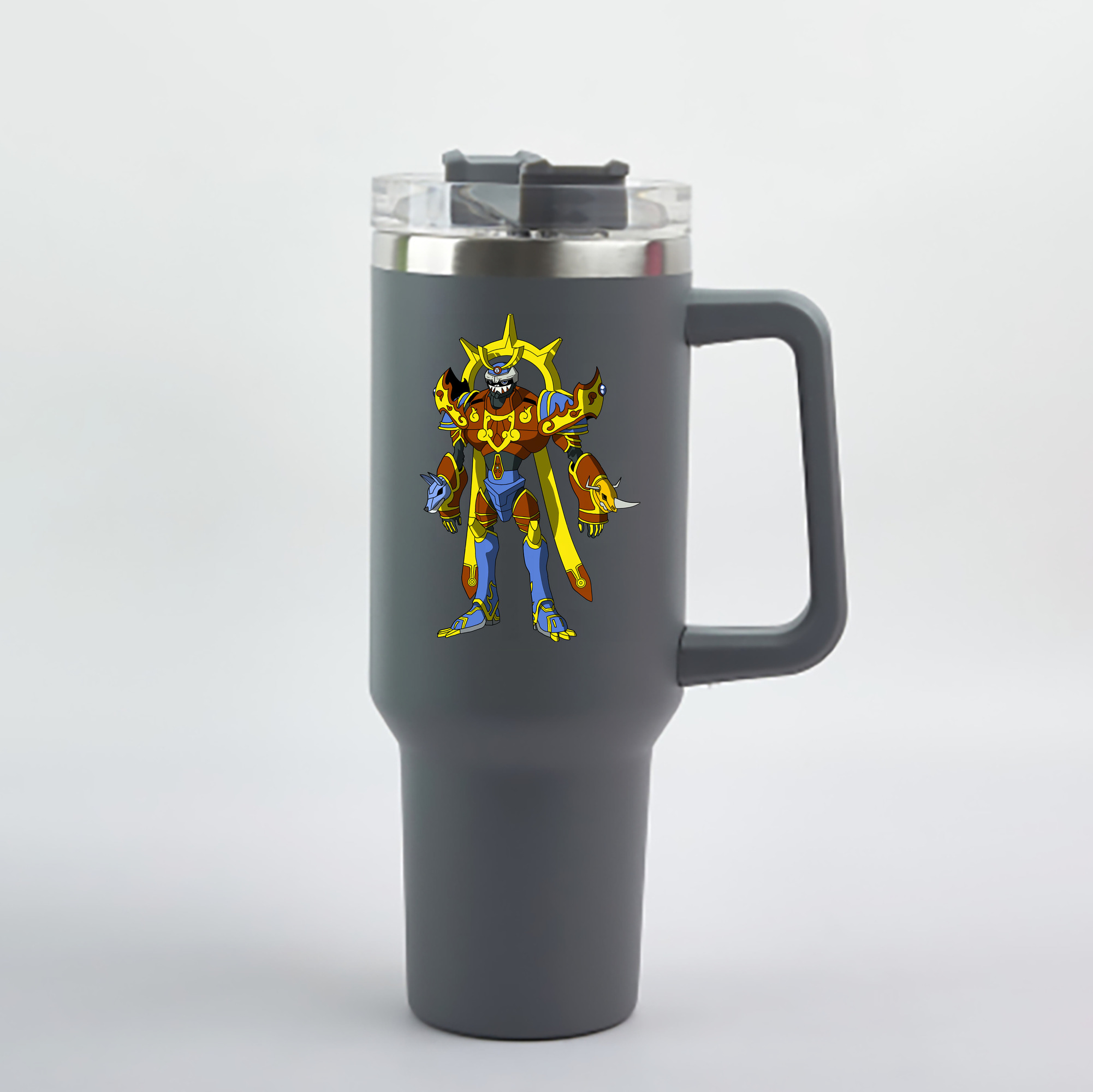 （画像用） Digimon デジタルモンスター/デジモン 1200mL車用タンブラー - クリスタルステッカー（プラスチックストロー付き）