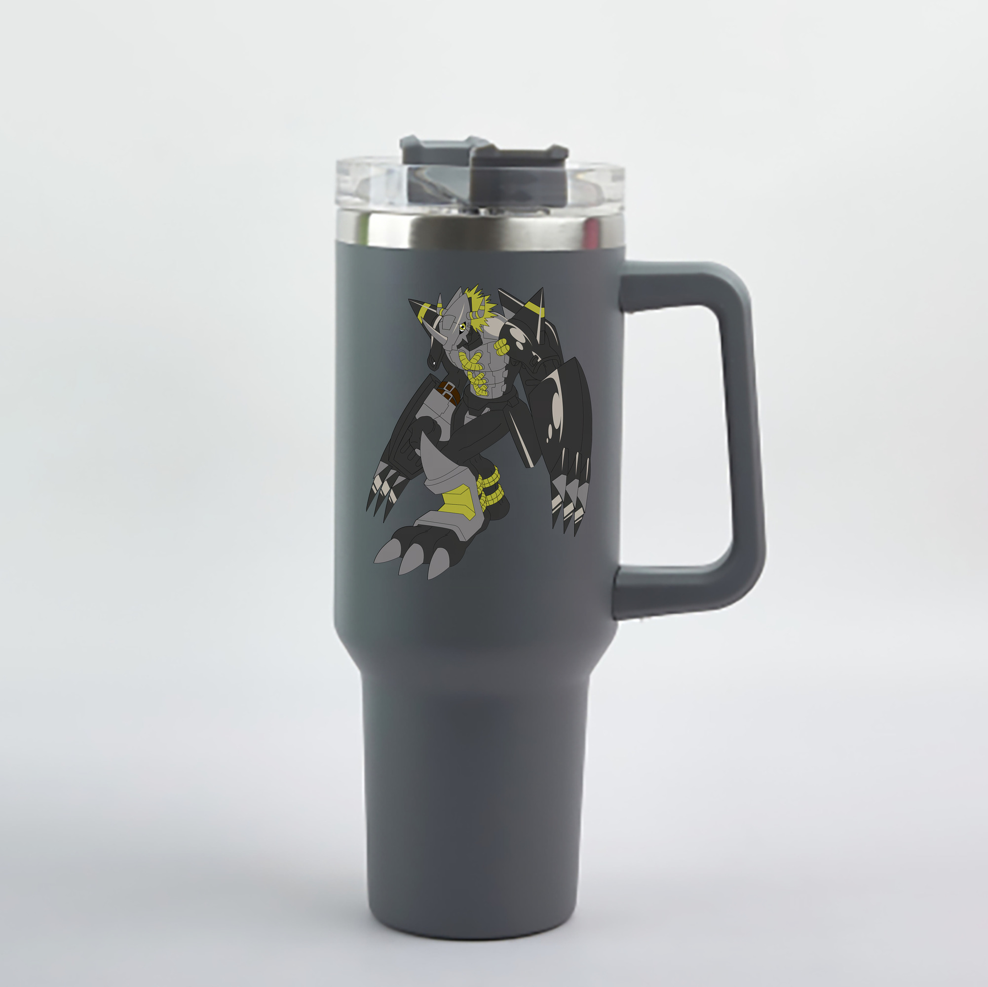 （画像用） Digimon デジタルモンスター/デジモン 1200mL車用タンブラー - クリスタルステッカー（プラスチックストロー付き）