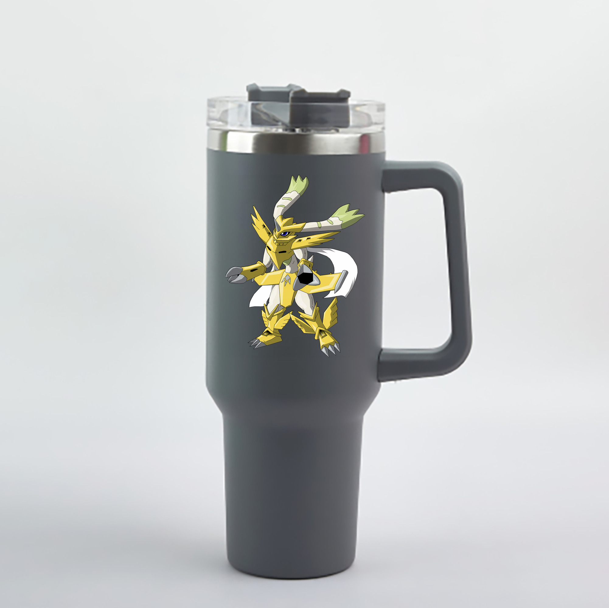 （画像用） Digimon デジタルモンスター/デジモン 1200mL車用タンブラー - クリスタルステッカー（プラスチックストロー付き）