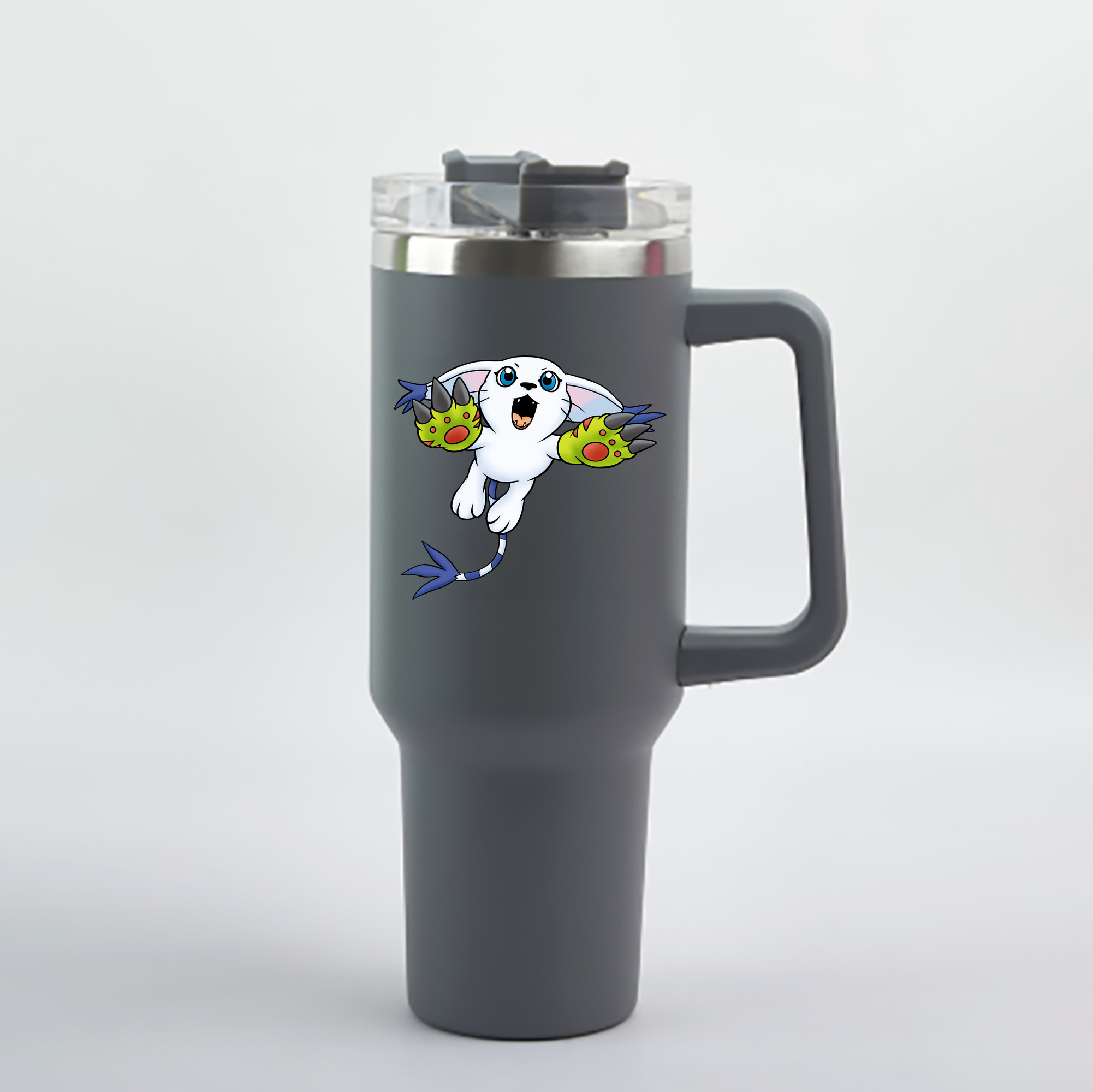 （画像用） Digimon デジタルモンスター/デジモン 1200mL車用タンブラー - クリスタルステッカー（プラスチックストロー付き）