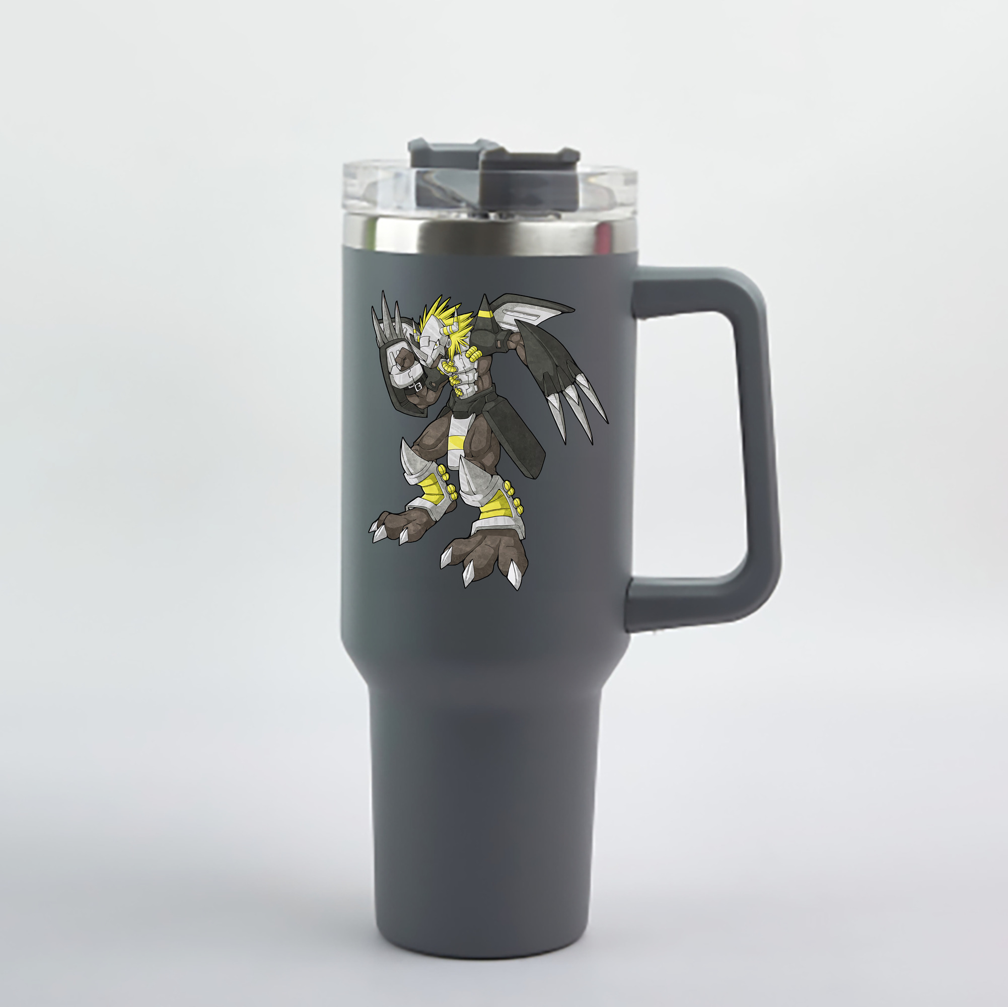 （画像用） Digimon デジタルモンスター/デジモン 1200mL車用タンブラー - クリスタルステッカー（プラスチックストロー付き）