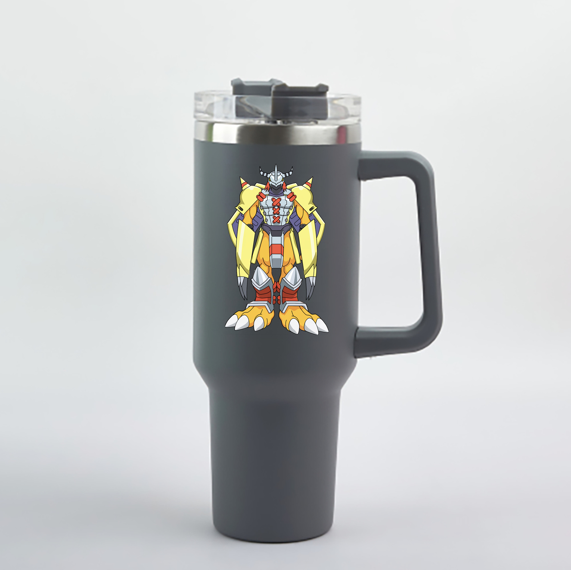 （画像用） Digimon デジタルモンスター/デジモン 1200mL車用タンブラー - クリスタルステッカー（プラスチックストロー付き）