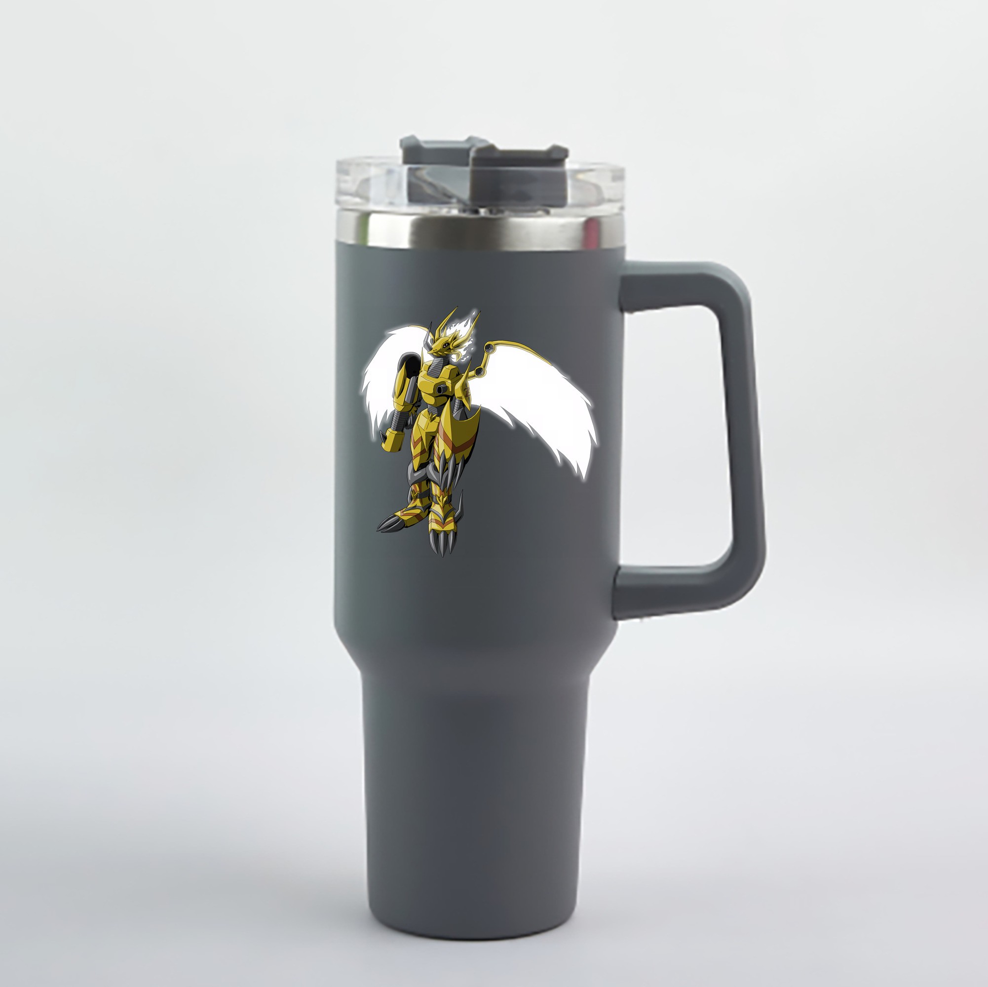 （画像用） Digimon デジタルモンスター/デジモン 1200mL車用タンブラー - クリスタルステッカー（プラスチックストロー付き）