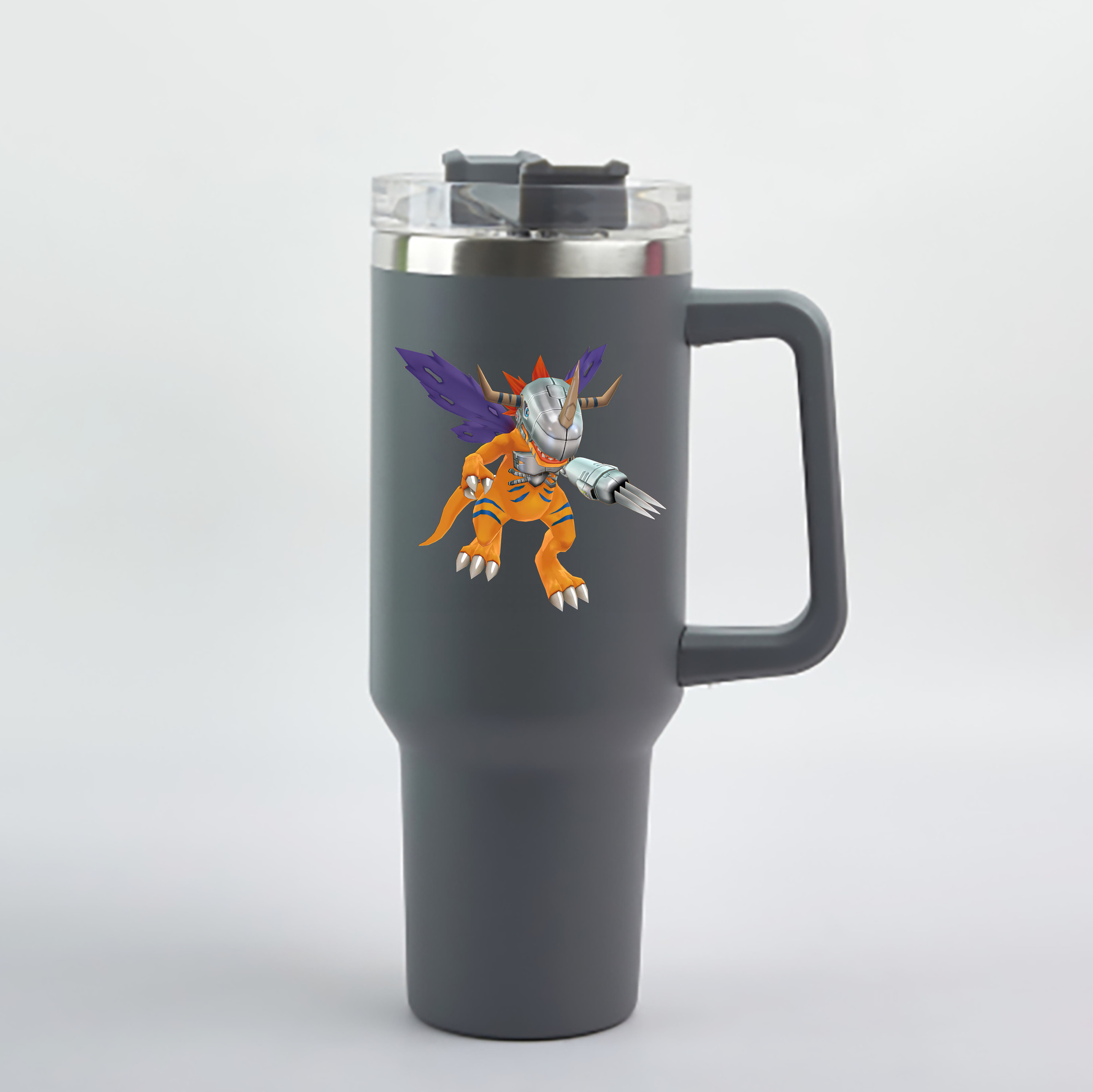 （画像用） Digimon デジタルモンスター/デジモン 1200mL車用タンブラー - クリスタルステッカー（プラスチックストロー付き）