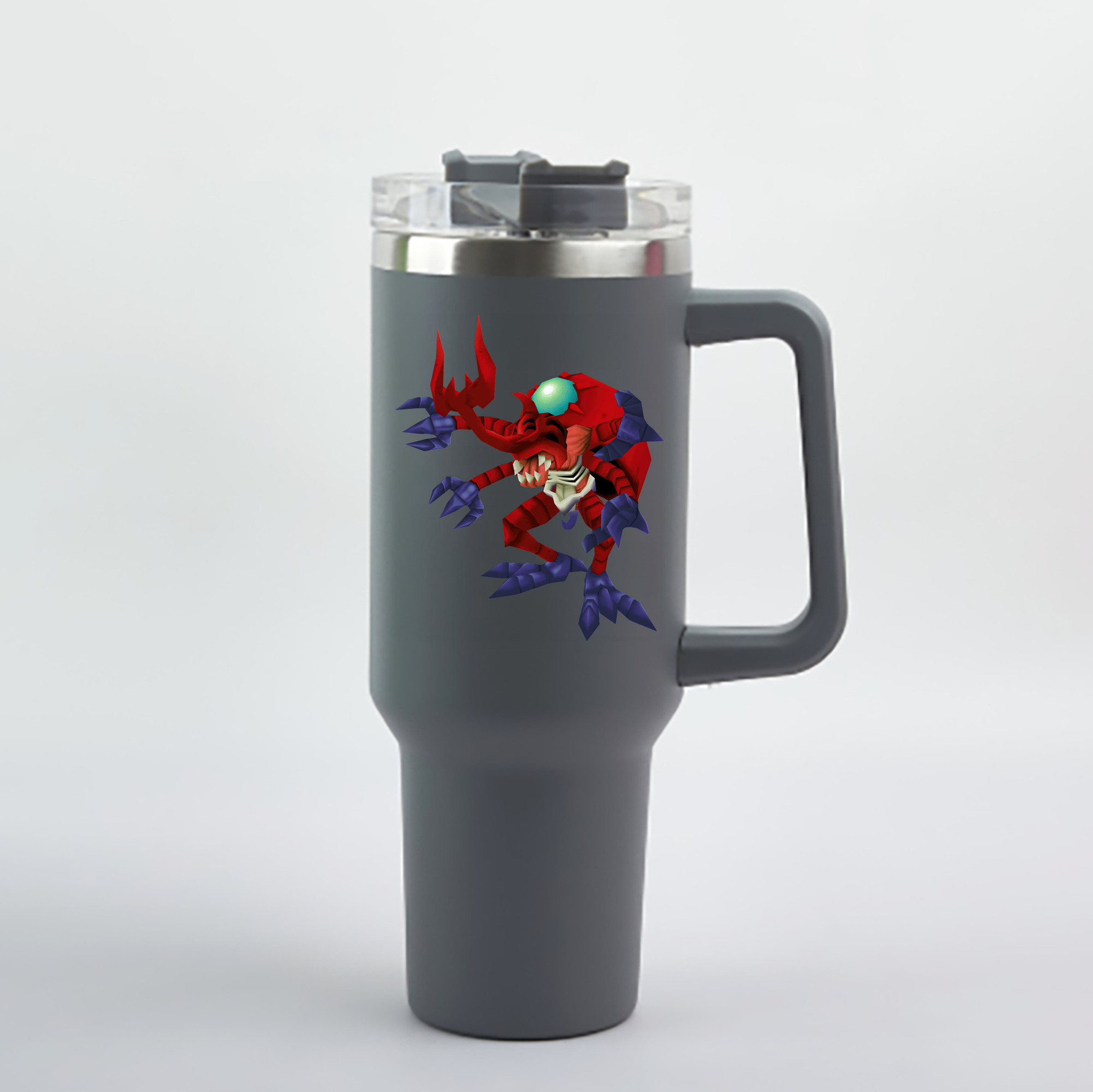 （画像用） Digimon デジタルモンスター/デジモン 1200mL車用タンブラー - クリスタルステッカー（プラスチックストロー付き）