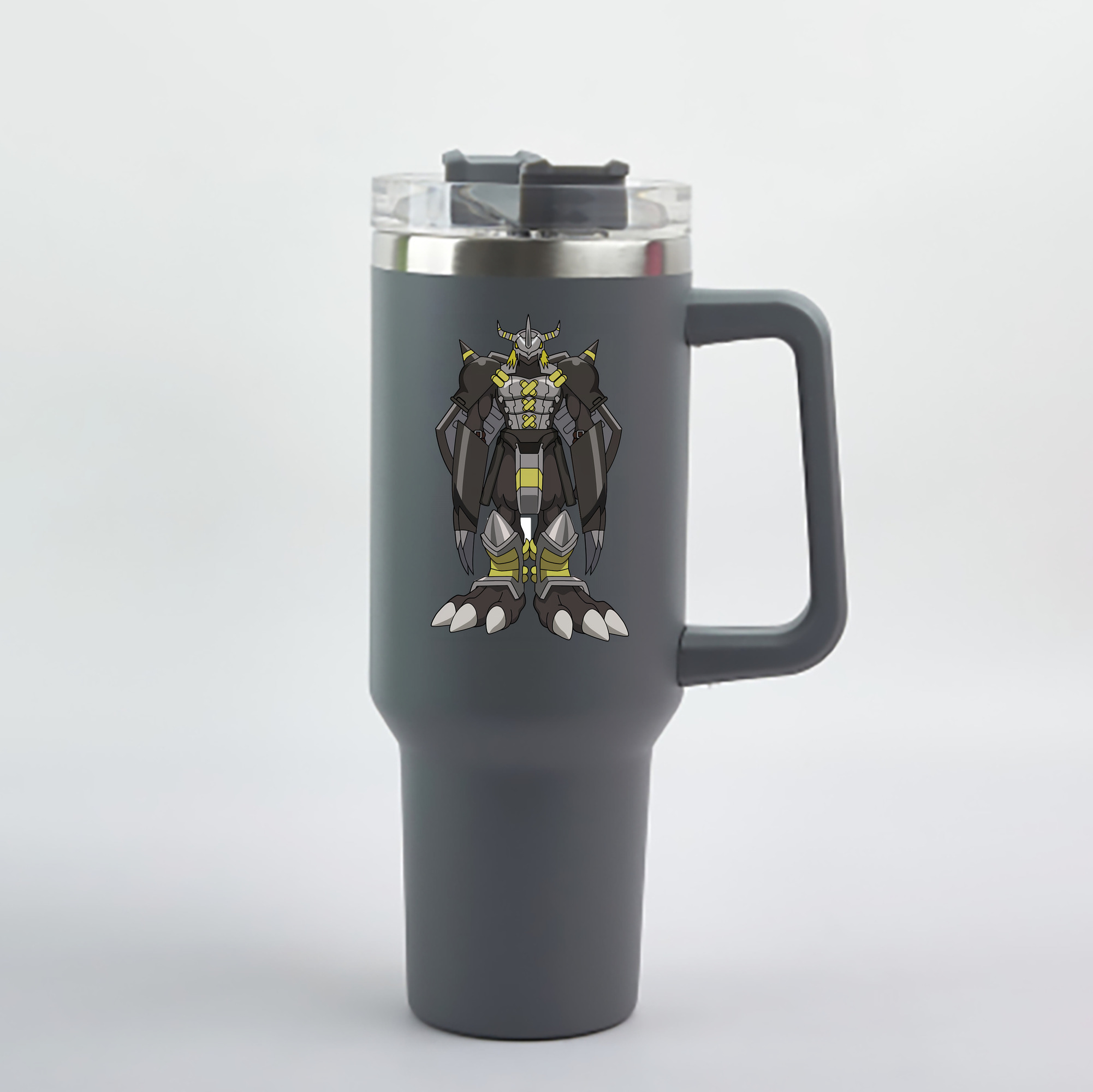 （画像用） Digimon デジタルモンスター/デジモン 1200mL車用タンブラー - クリスタルステッカー（プラスチックストロー付き）