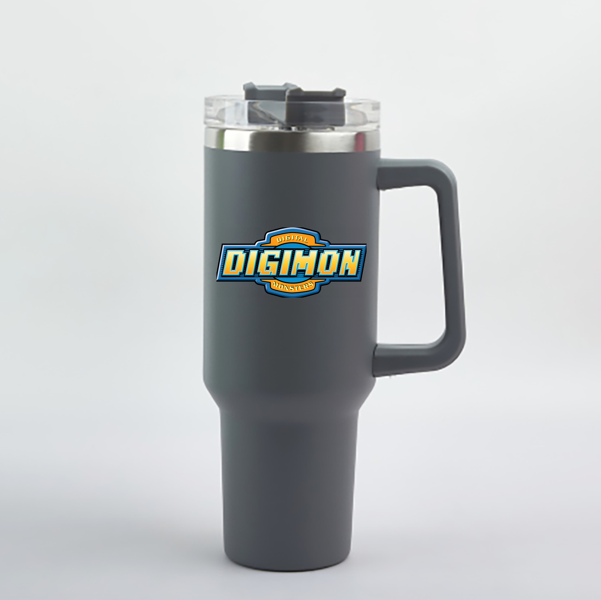 （画像用） Digimon デジタルモンスター/デジモン 1200mL車用タンブラー - クリスタルステッカー（プラスチックストロー付き）