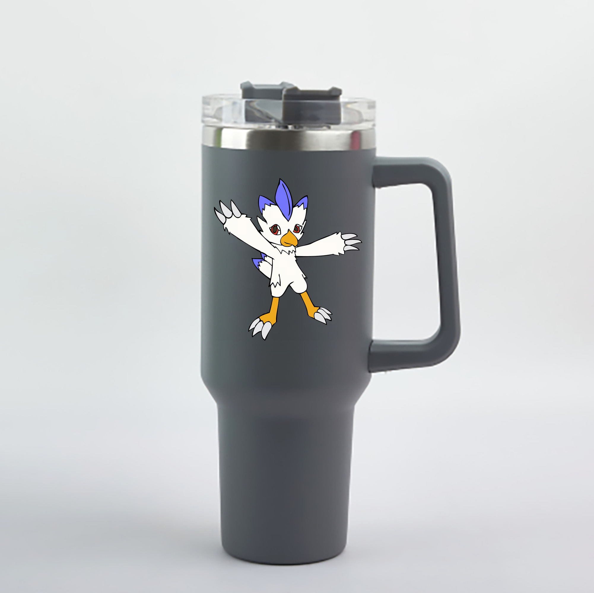 （画像用） Digimon デジタルモンスター/デジモン 1200mL車用タンブラー - クリスタルステッカー（プラスチックストロー付き）