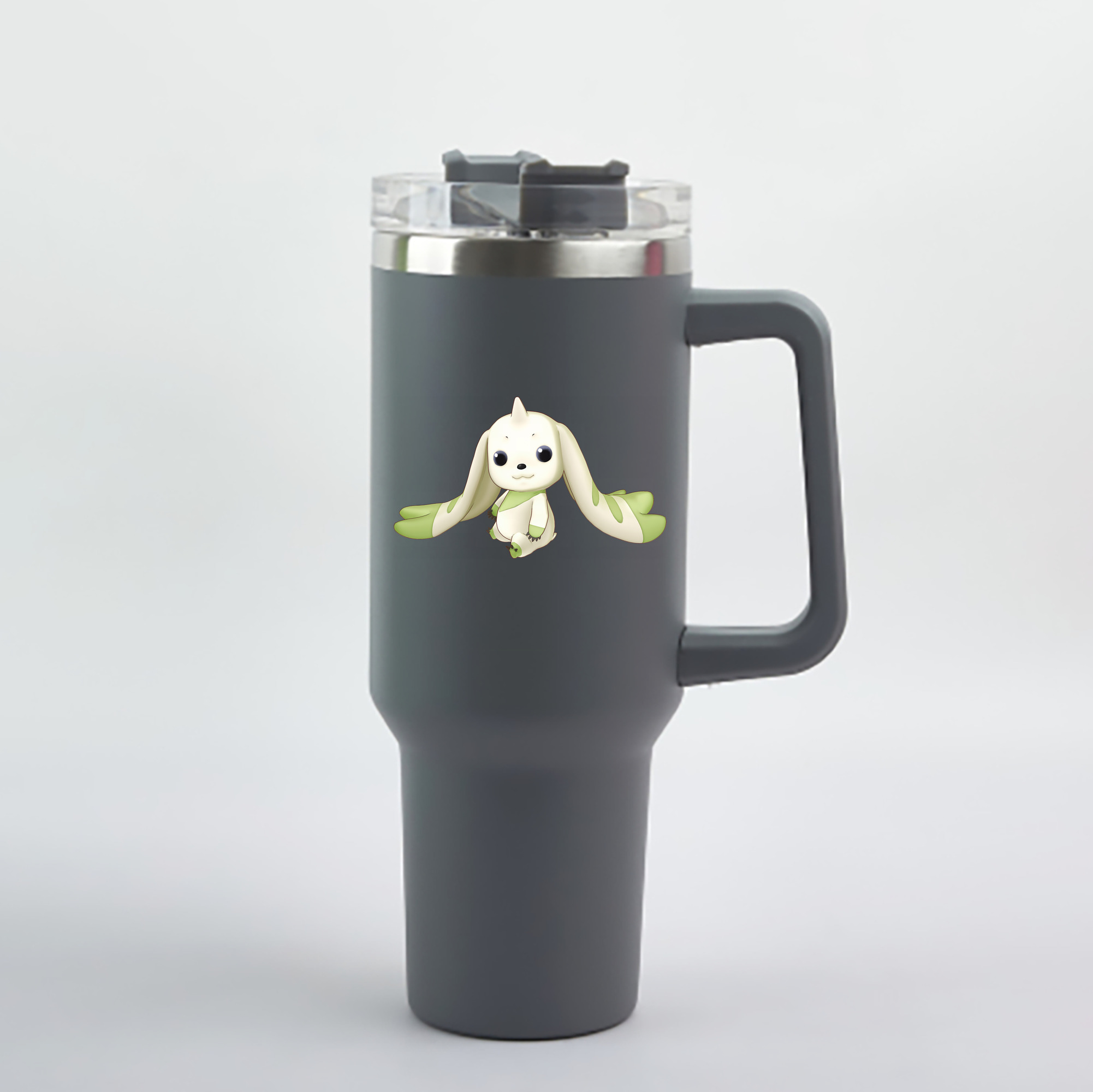 （画像用） Digimon デジタルモンスター/デジモン 1200mL車用タンブラー - クリスタルステッカー（プラスチックストロー付き）