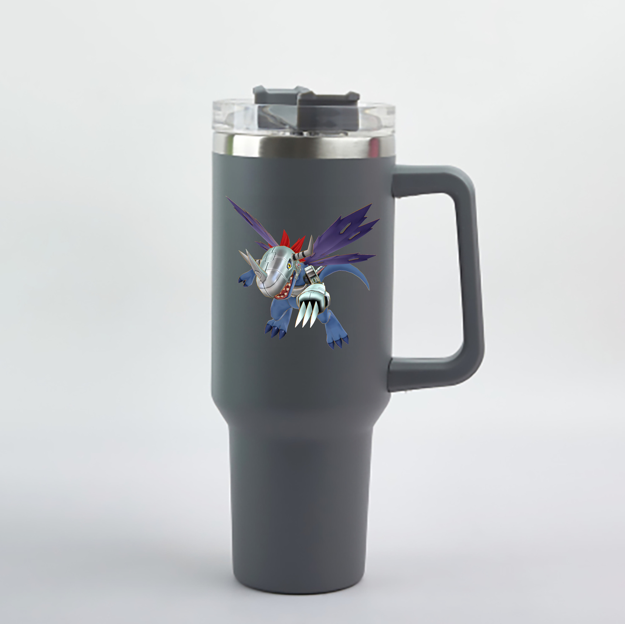 （画像用） Digimon デジタルモンスター/デジモン 1200mL車用タンブラー - クリスタルステッカー（プラスチックストロー付き）