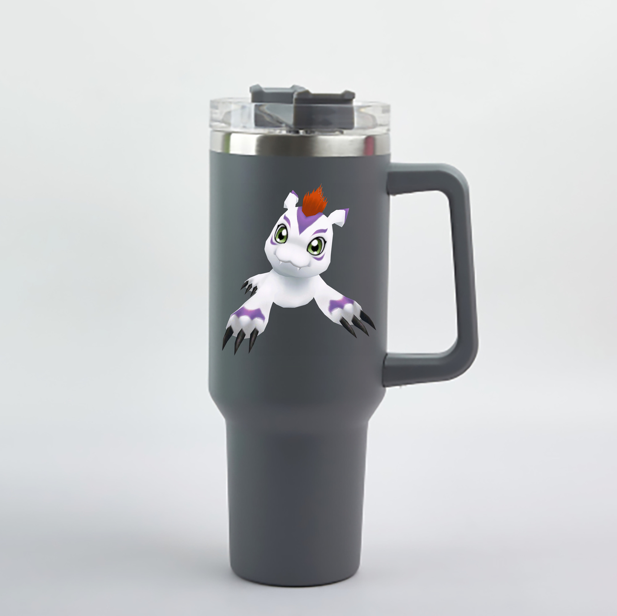 （画像用） Digimon デジタルモンスター/デジモン 1200mL車用タンブラー - クリスタルステッカー（プラスチックストロー付き）