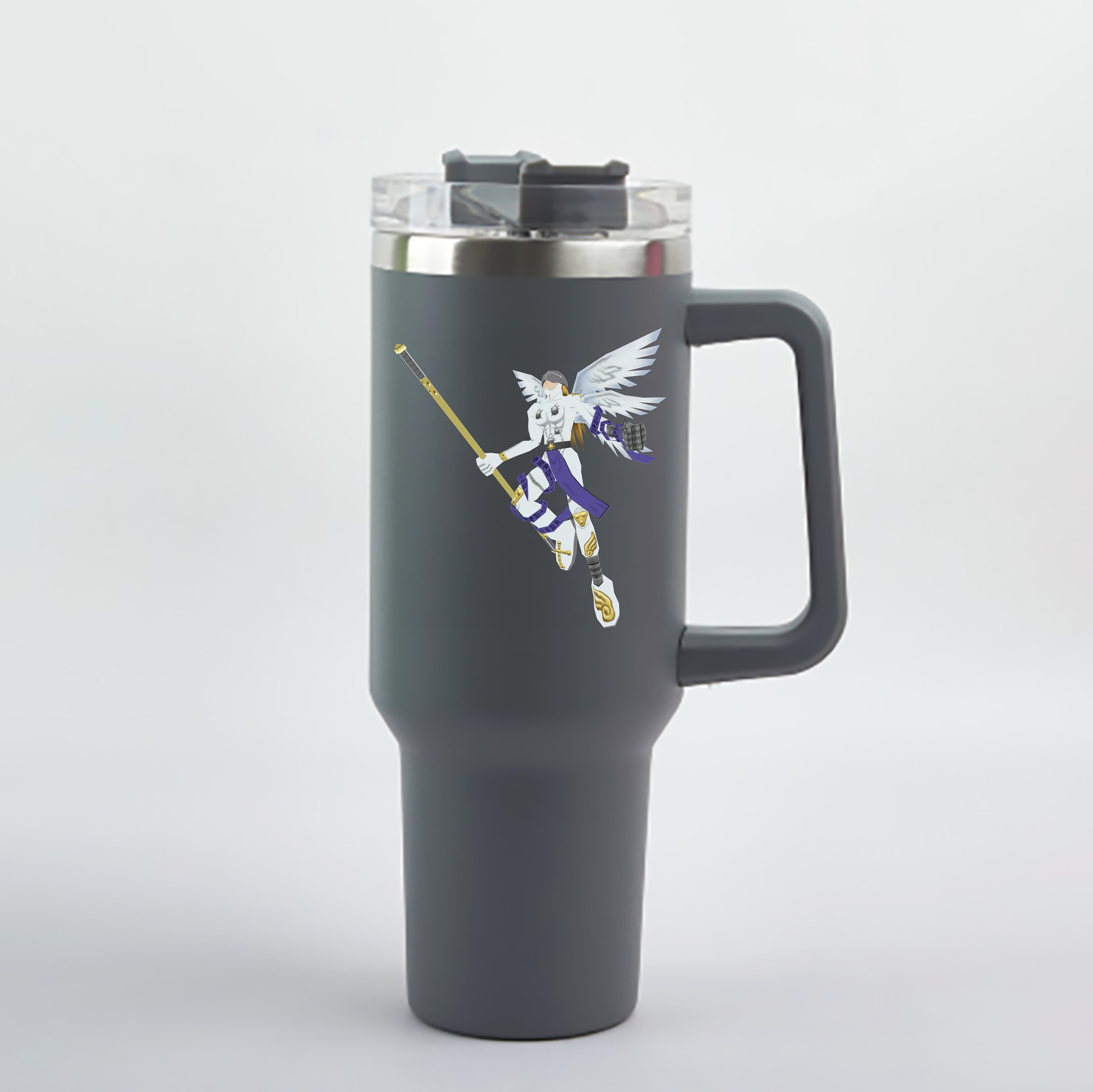 （画像用） Digimon デジタルモンスター/デジモン 1200mL車用タンブラー - クリスタルステッカー（プラスチックストロー付き）