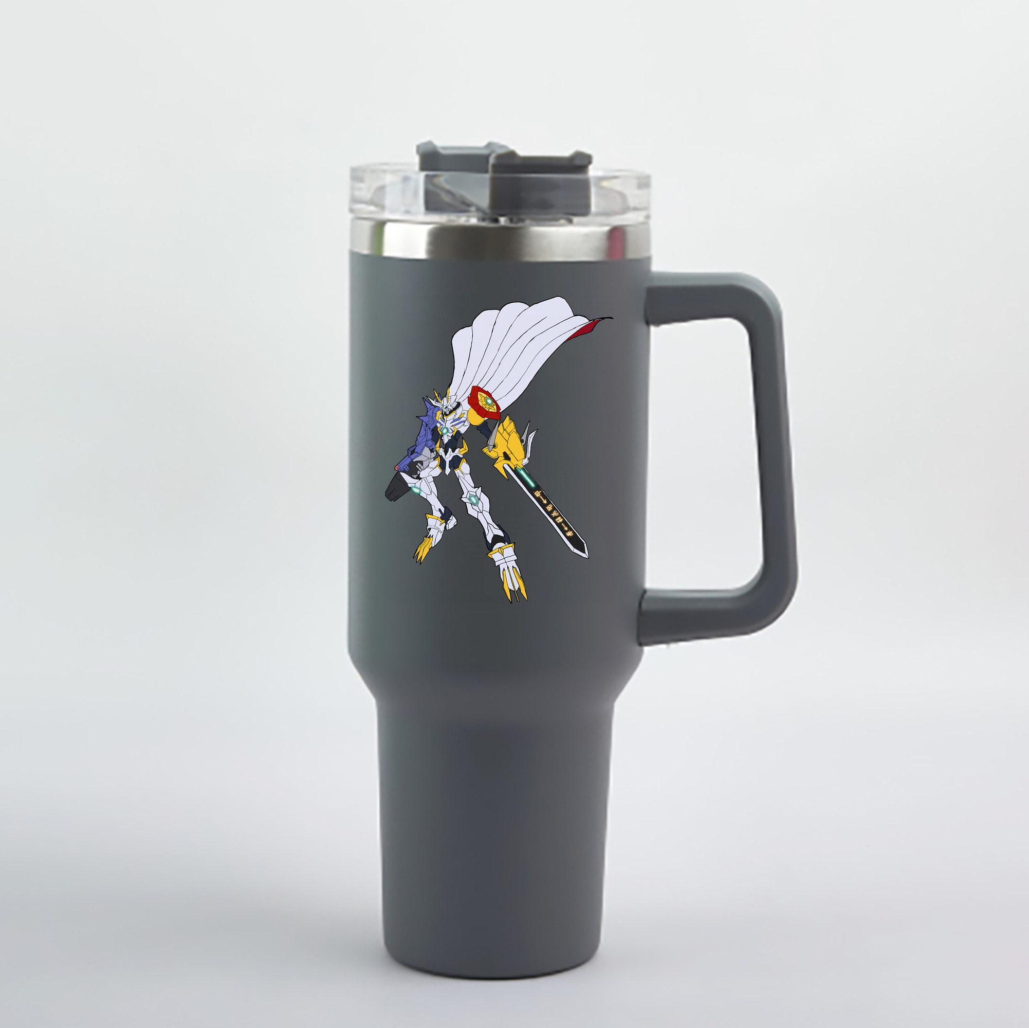 （画像用） Digimon デジタルモンスター/デジモン 1200mL車用タンブラー - クリスタルステッカー（プラスチックストロー付き）