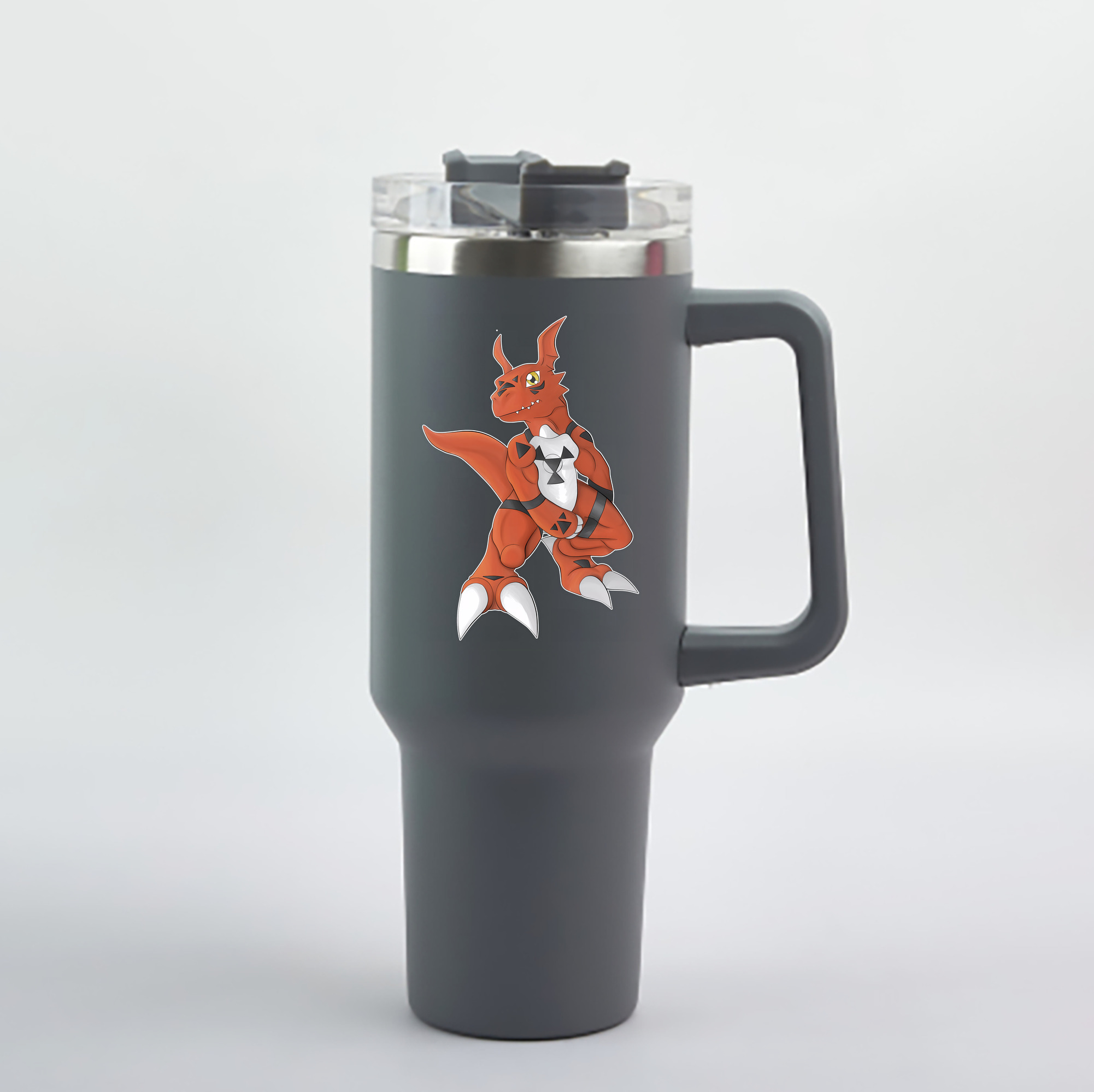 （画像用） Digimon デジタルモンスター/デジモン 1200mL車用タンブラー - クリスタルステッカー（プラスチックストロー付き）