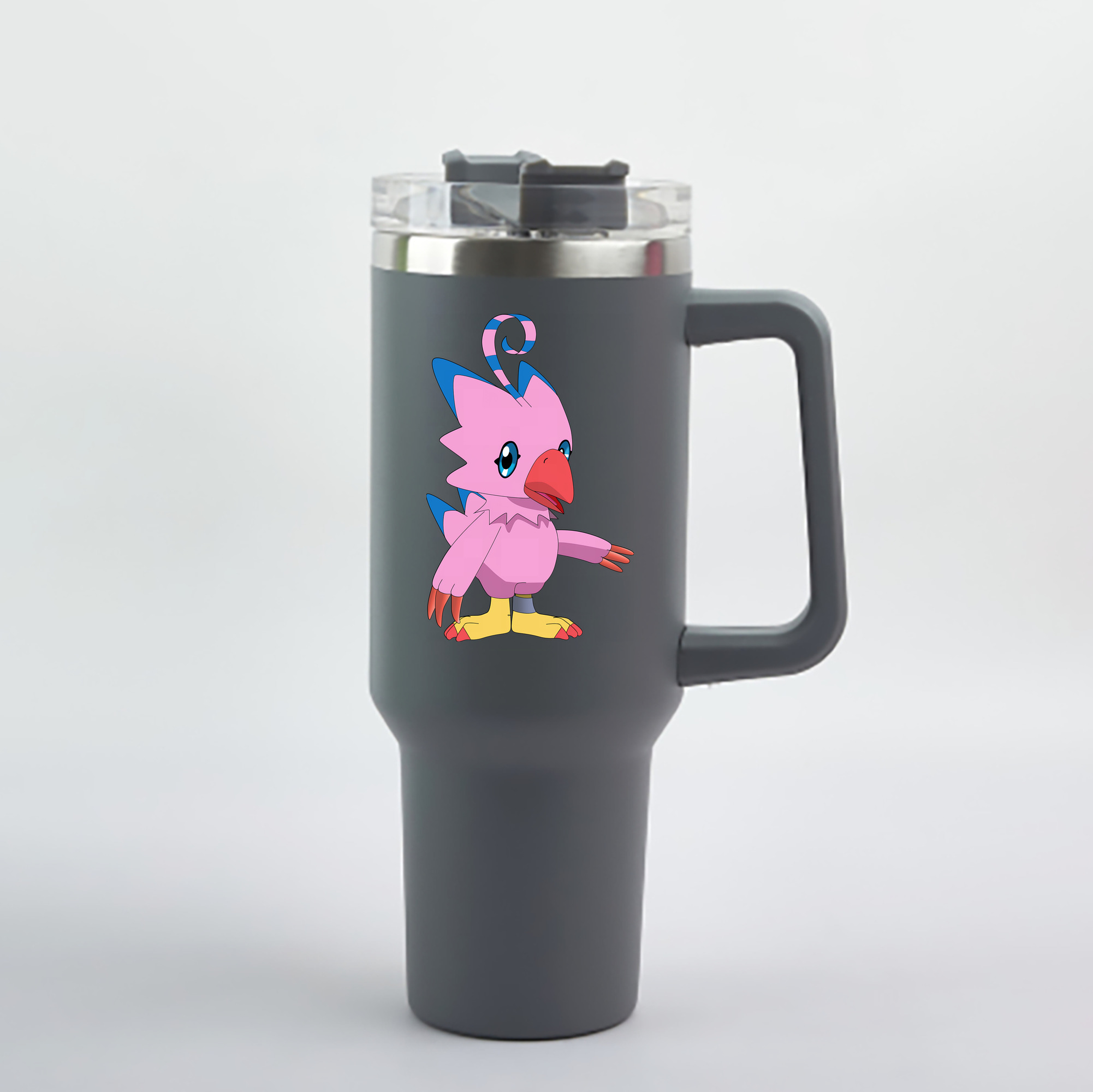 （画像用） Digimon デジタルモンスター/デジモン 1200mL車用タンブラー - クリスタルステッカー（プラスチックストロー付き）