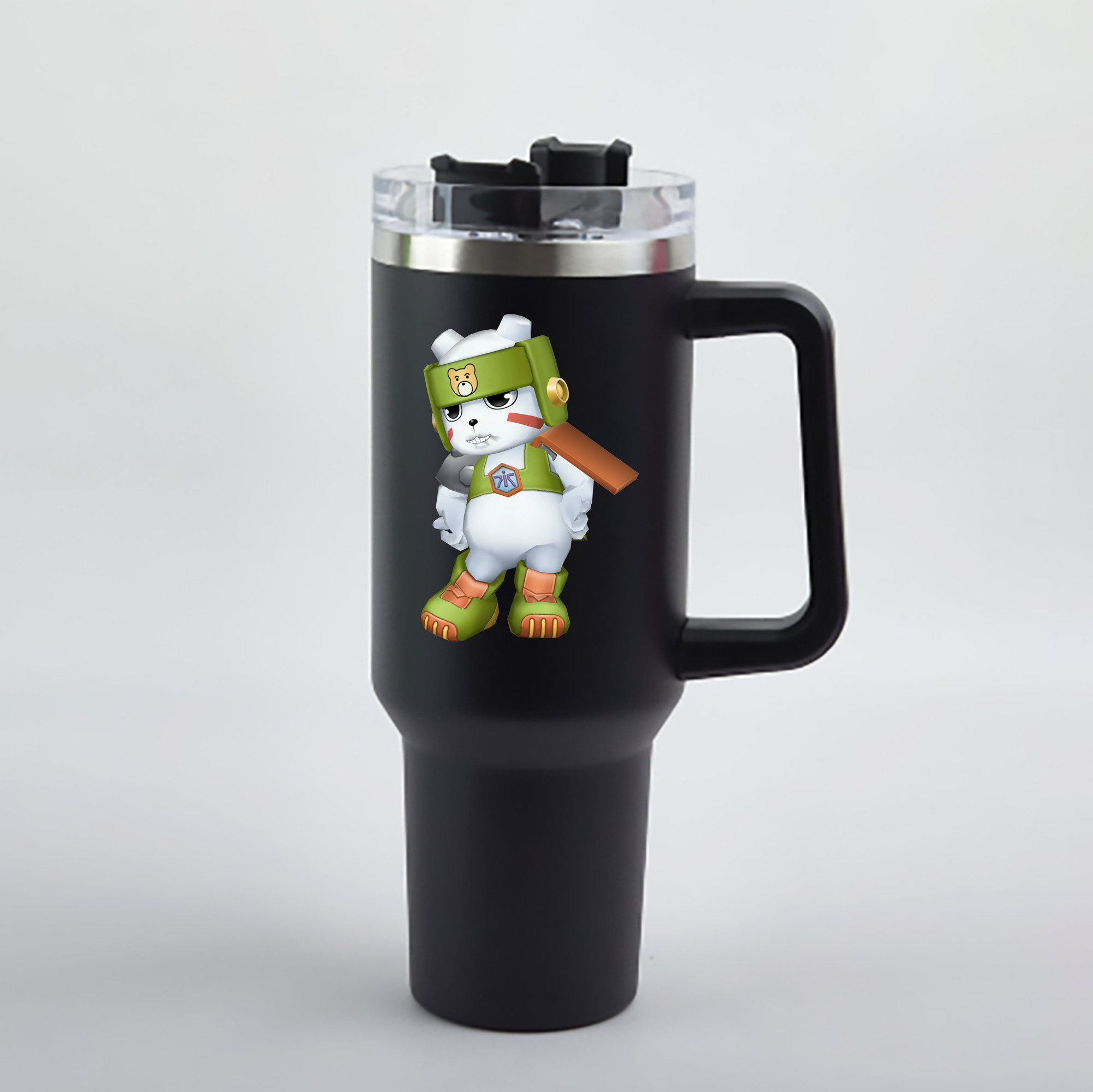 （画像用） Digimon デジタルモンスター/デジモン 1200mL車用タンブラー - クリスタルステッカー（プラスチックストロー付き）