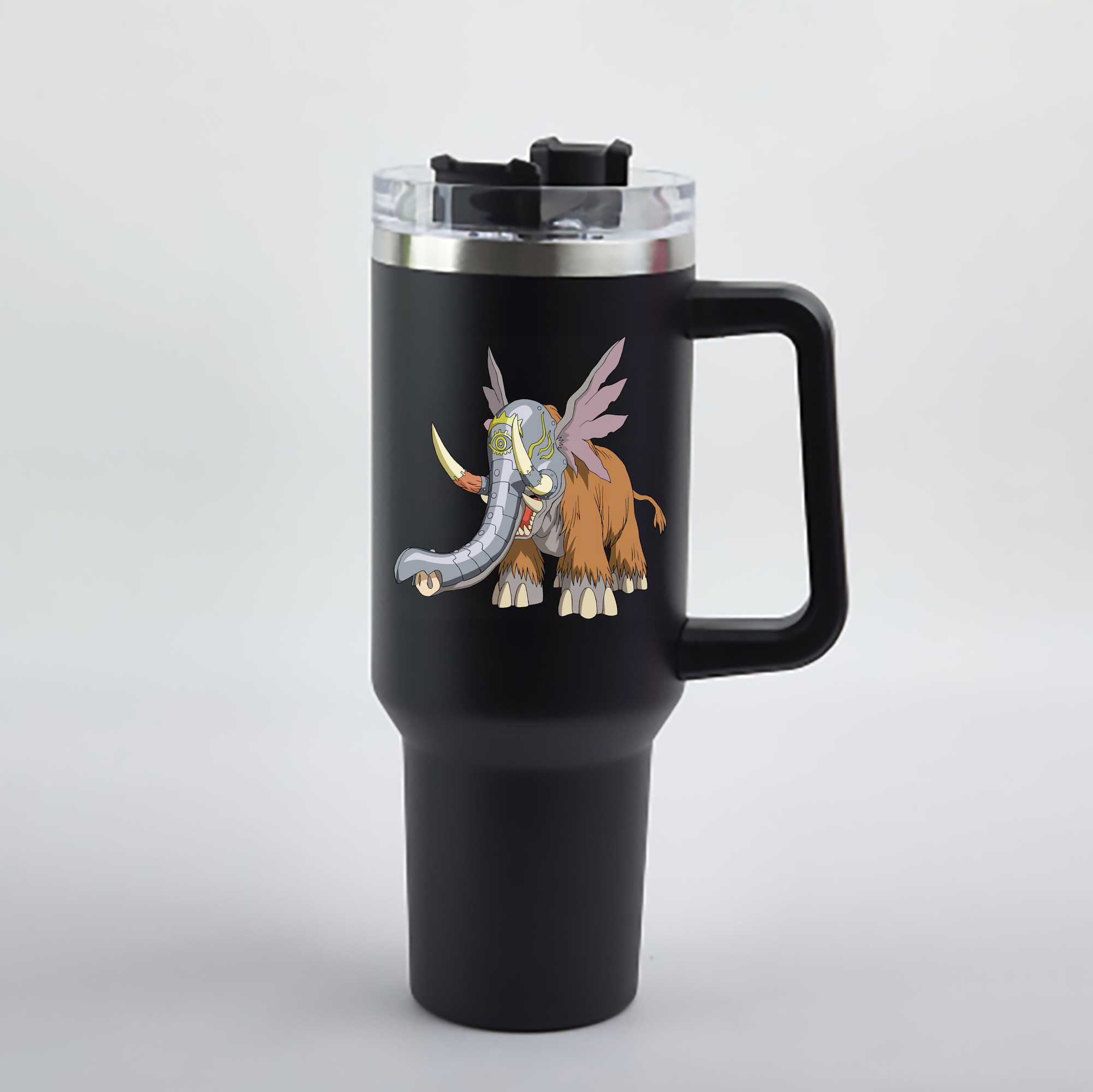 （画像用） Digimon デジタルモンスター/デジモン 1200mL車用タンブラー - クリスタルステッカー（プラスチックストロー付き）