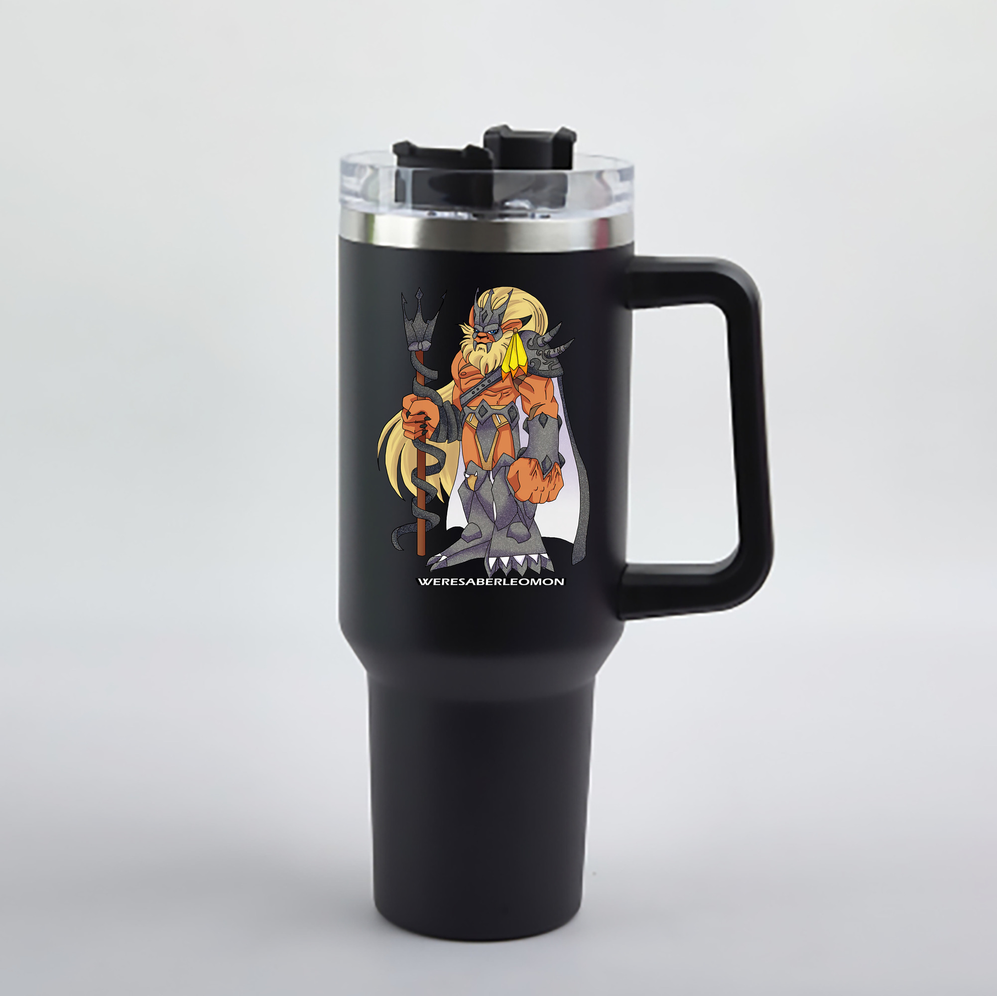 （画像用） Digimon デジタルモンスター/デジモン 1200mL車用タンブラー - クリスタルステッカー（プラスチックストロー付き）