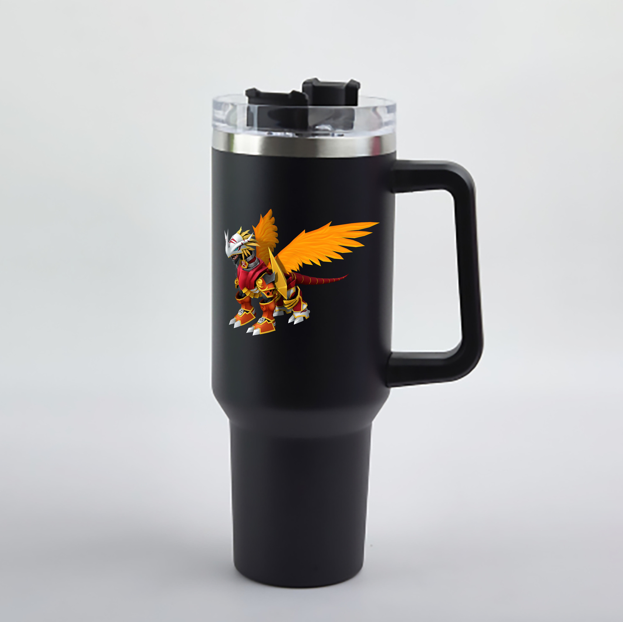 （画像用） Digimon デジタルモンスター/デジモン 1200mL車用タンブラー - クリスタルステッカー（プラスチックストロー付き）