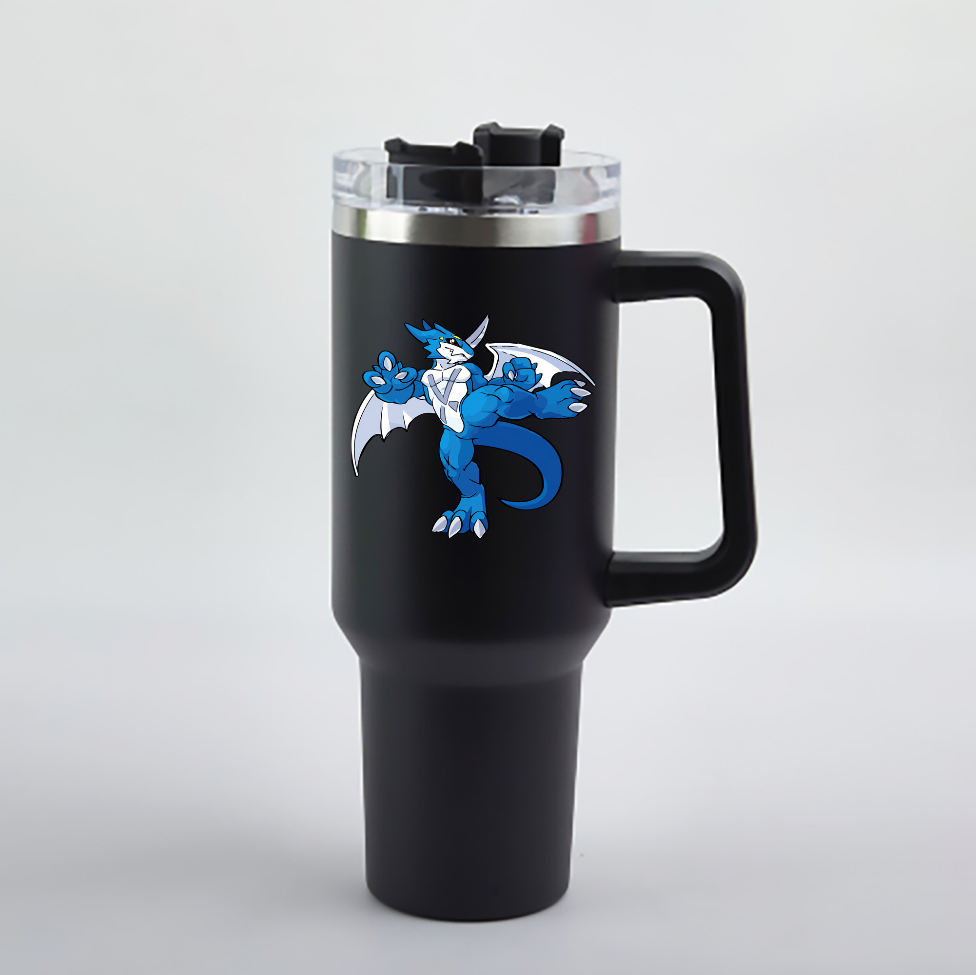 （画像用） Digimon デジタルモンスター/デジモン 1200mL車用タンブラー - クリスタルステッカー（プラスチックストロー付き）