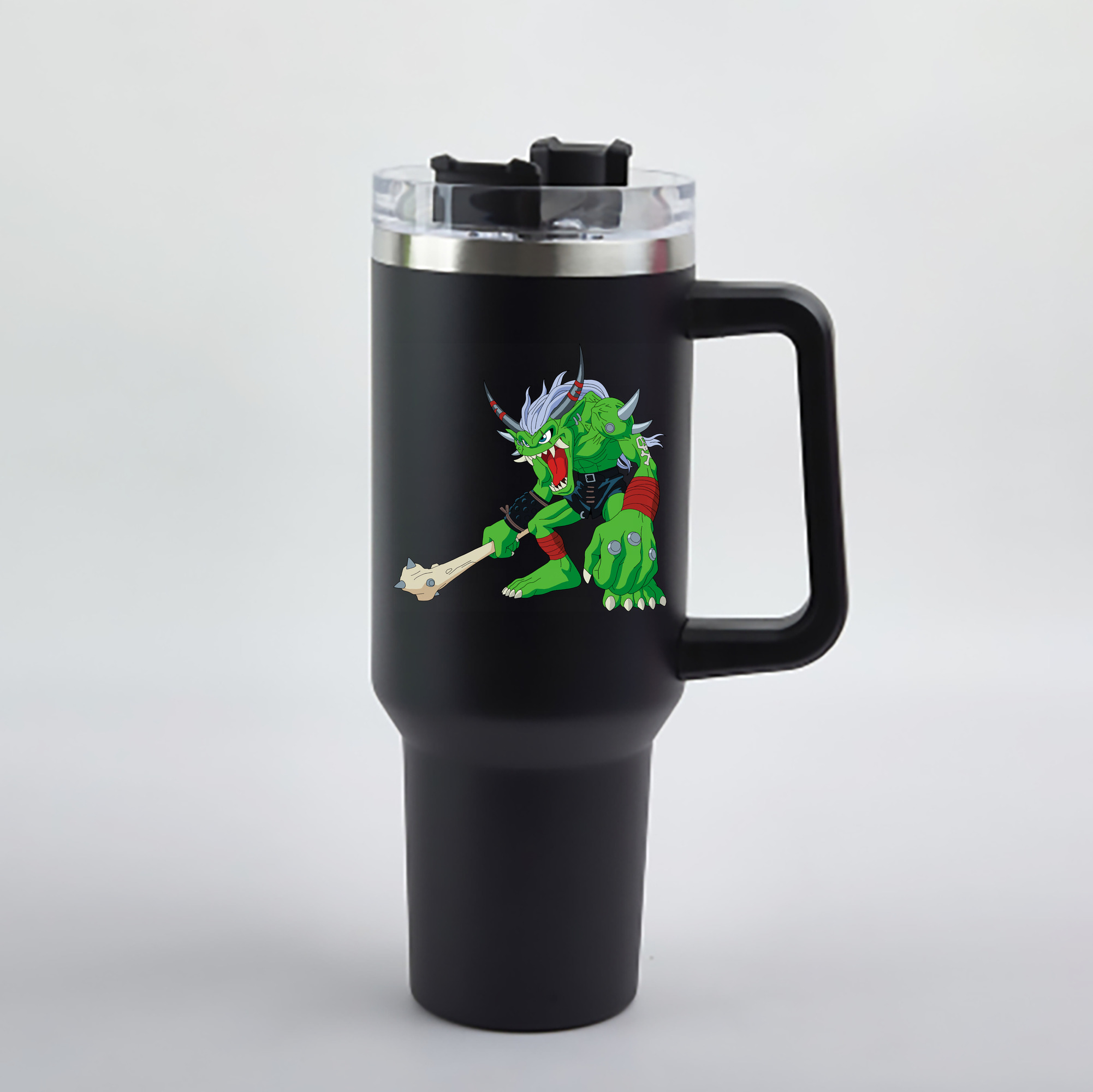 （画像用） Digimon デジタルモンスター/デジモン 1200mL車用タンブラー - クリスタルステッカー（プラスチックストロー付き）