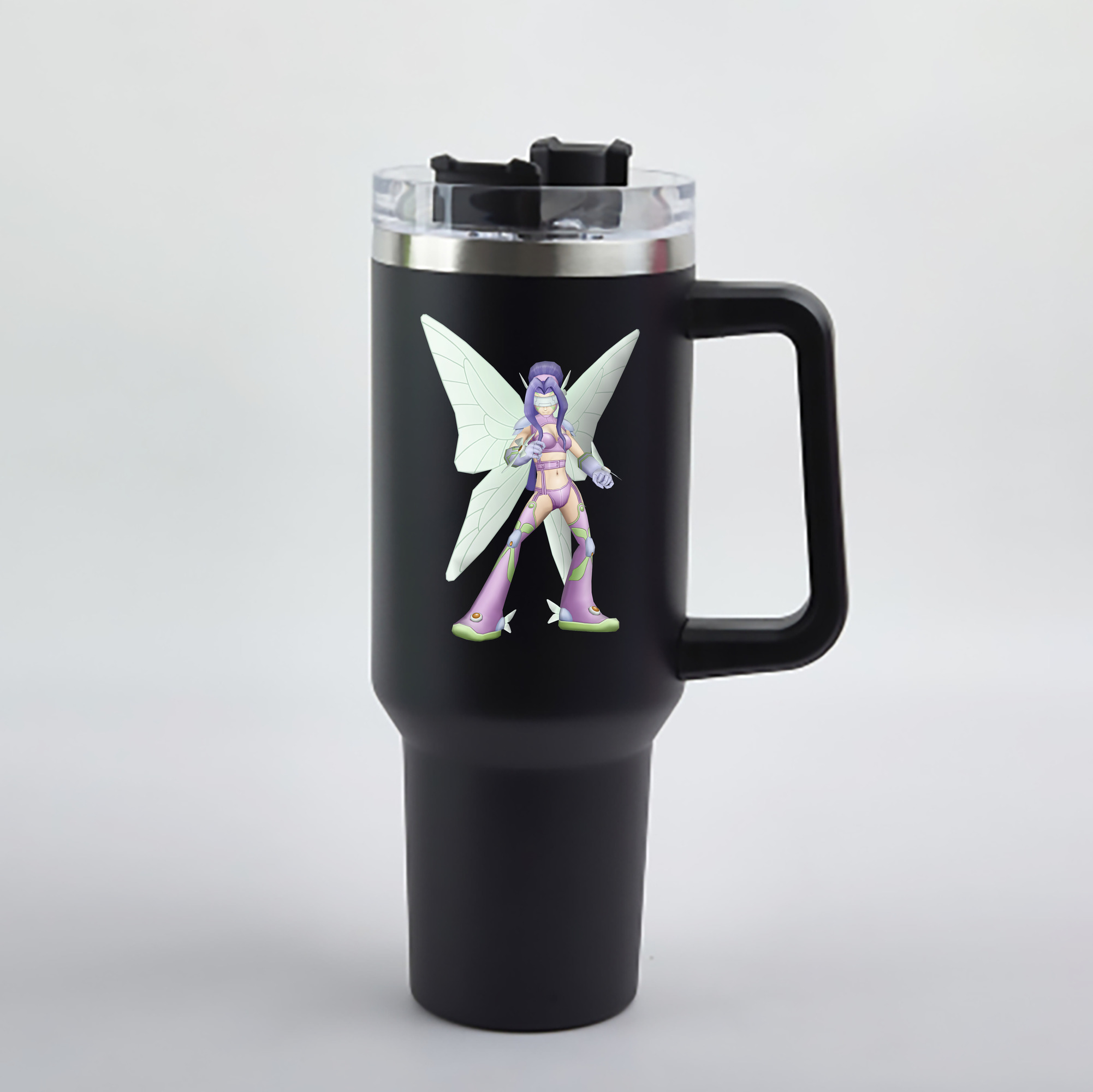 （画像用） Digimon デジタルモンスター/デジモン 1200mL車用タンブラー - クリスタルステッカー（プラスチックストロー付き）