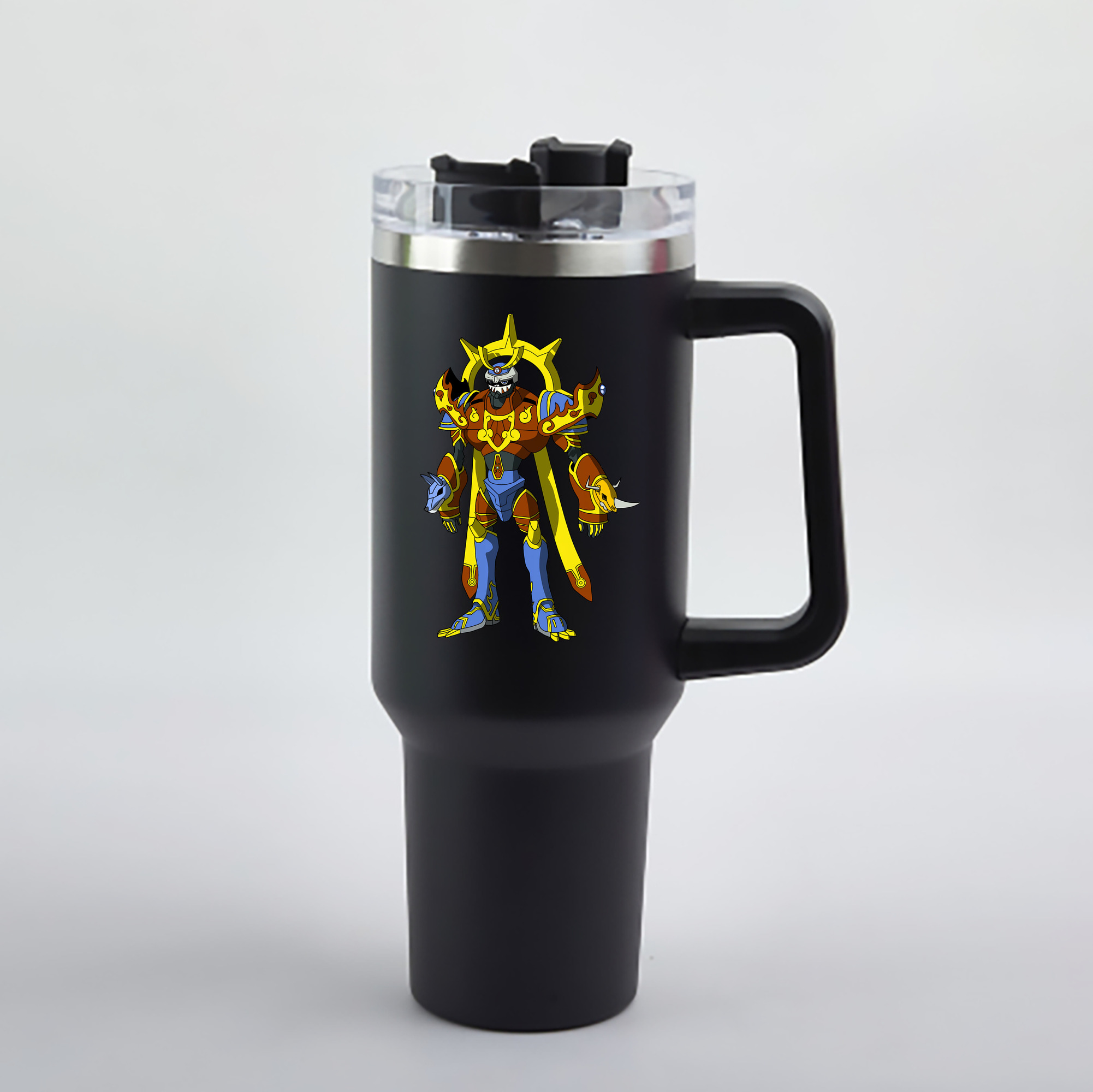 （画像用） Digimon デジタルモンスター/デジモン 1200mL車用タンブラー - クリスタルステッカー（プラスチックストロー付き）