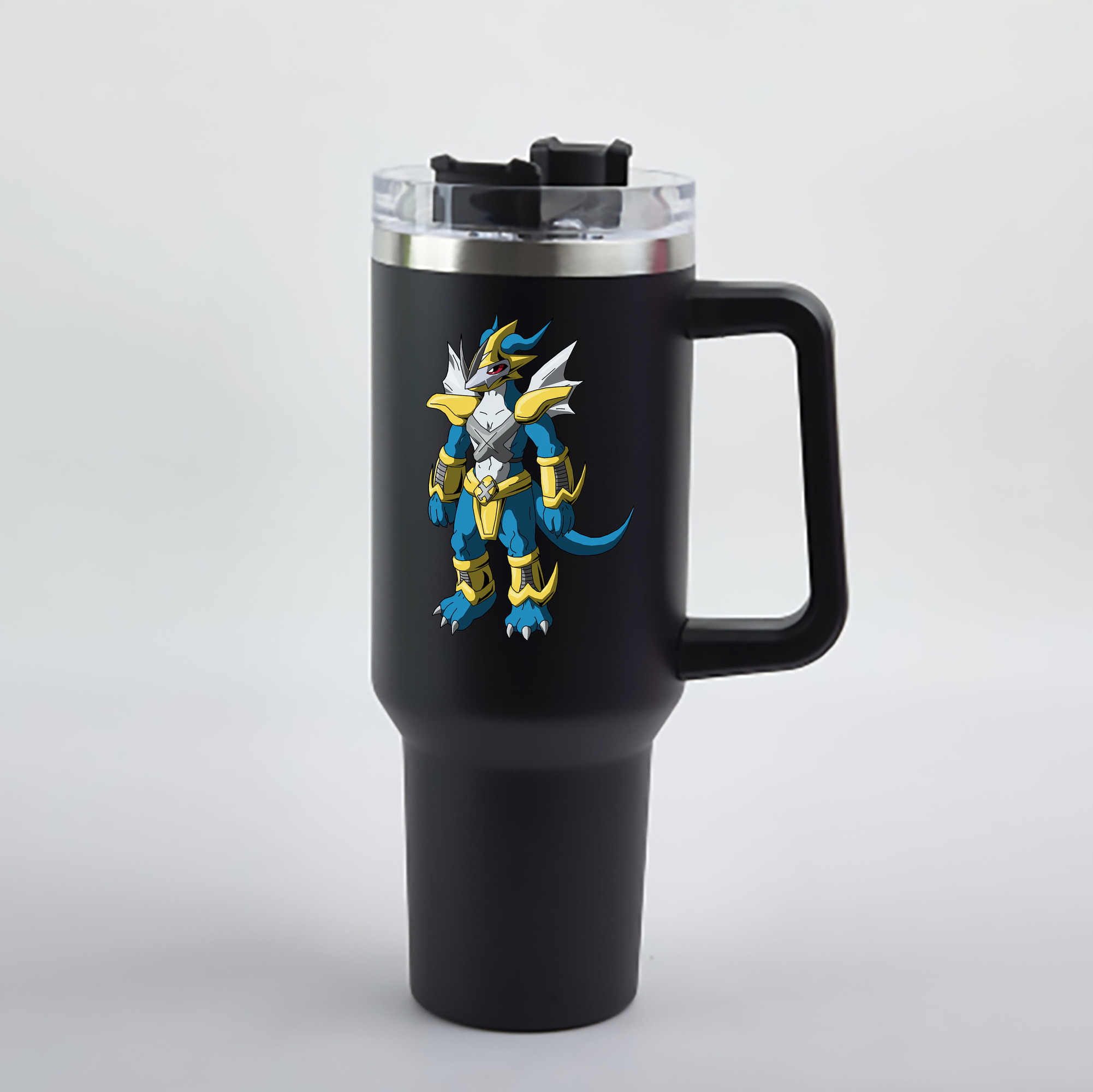 （画像用） Digimon デジタルモンスター/デジモン 1200mL車用タンブラー - クリスタルステッカー（プラスチックストロー付き）