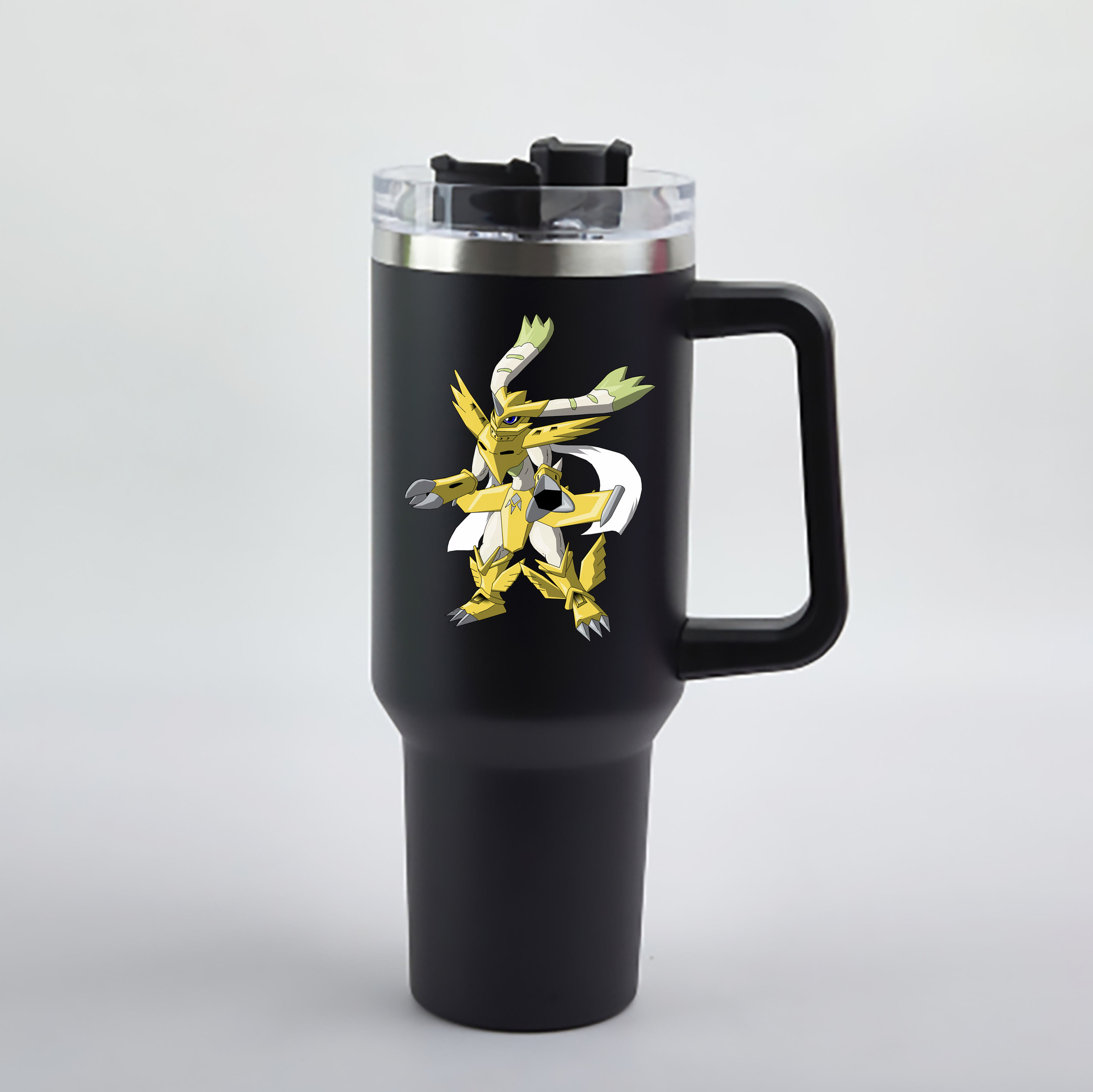 （画像用） Digimon デジタルモンスター/デジモン 1200mL車用タンブラー - クリスタルステッカー（プラスチックストロー付き）