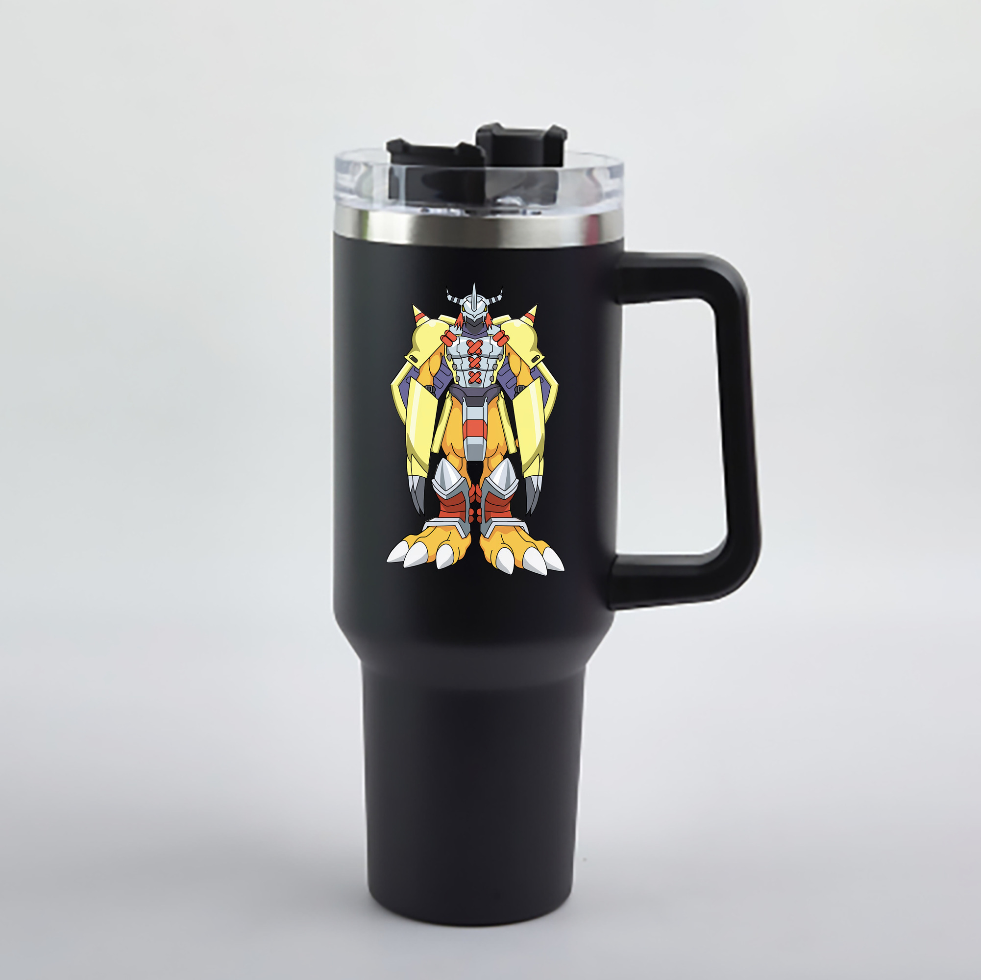 （画像用） Digimon デジタルモンスター/デジモン 1200mL車用タンブラー - クリスタルステッカー（プラスチックストロー付き）