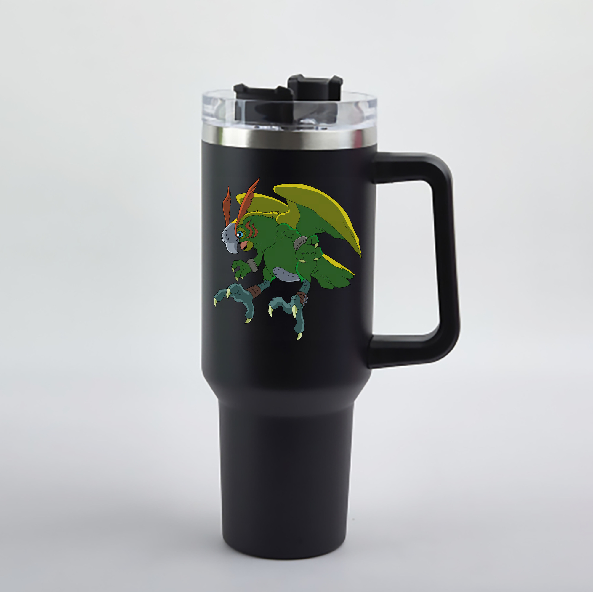 （画像用） Digimon デジタルモンスター/デジモン 1200mL車用タンブラー - クリスタルステッカー（プラスチックストロー付き）