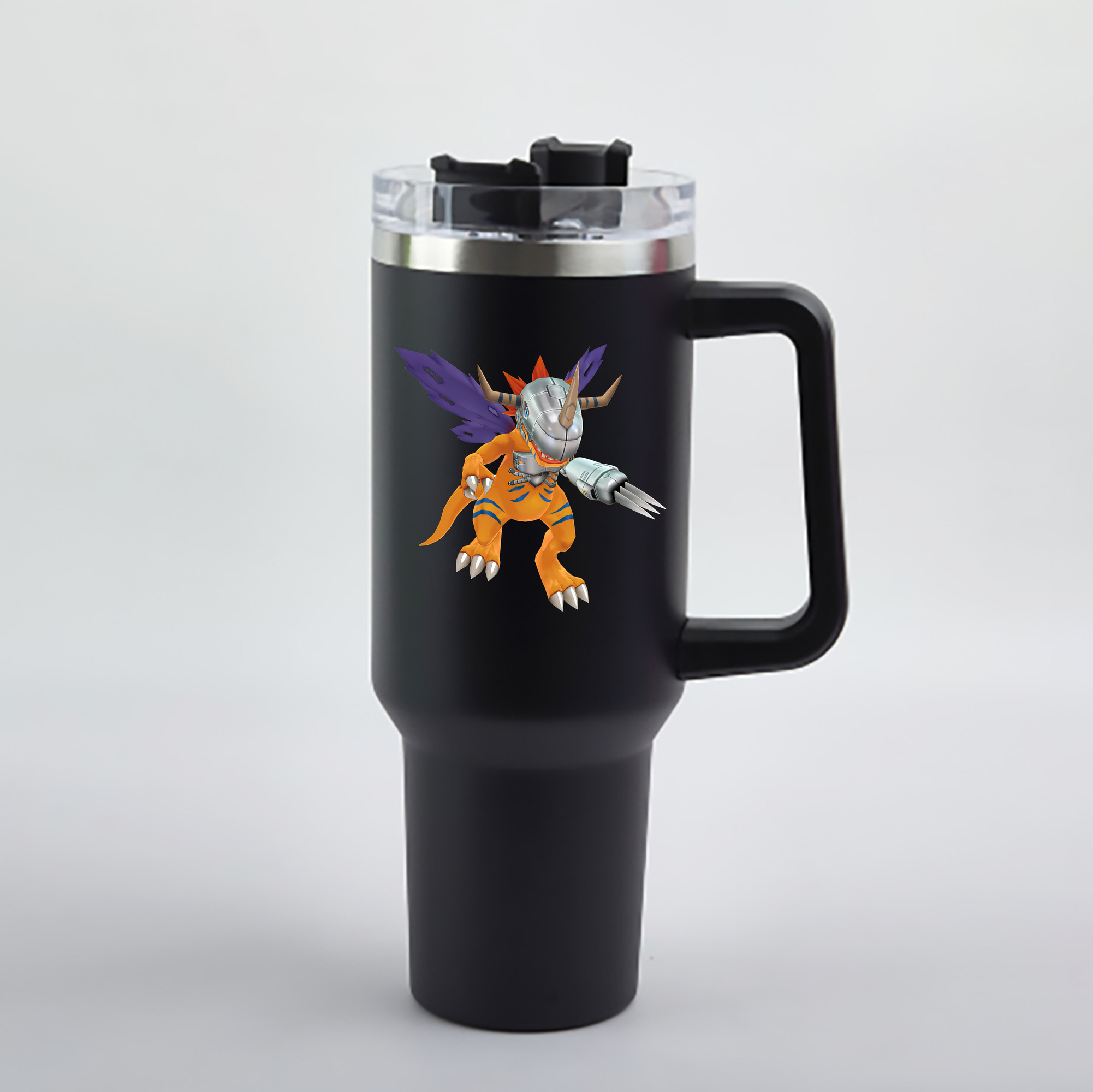（画像用） Digimon デジタルモンスター/デジモン 1200mL車用タンブラー - クリスタルステッカー（プラスチックストロー付き）