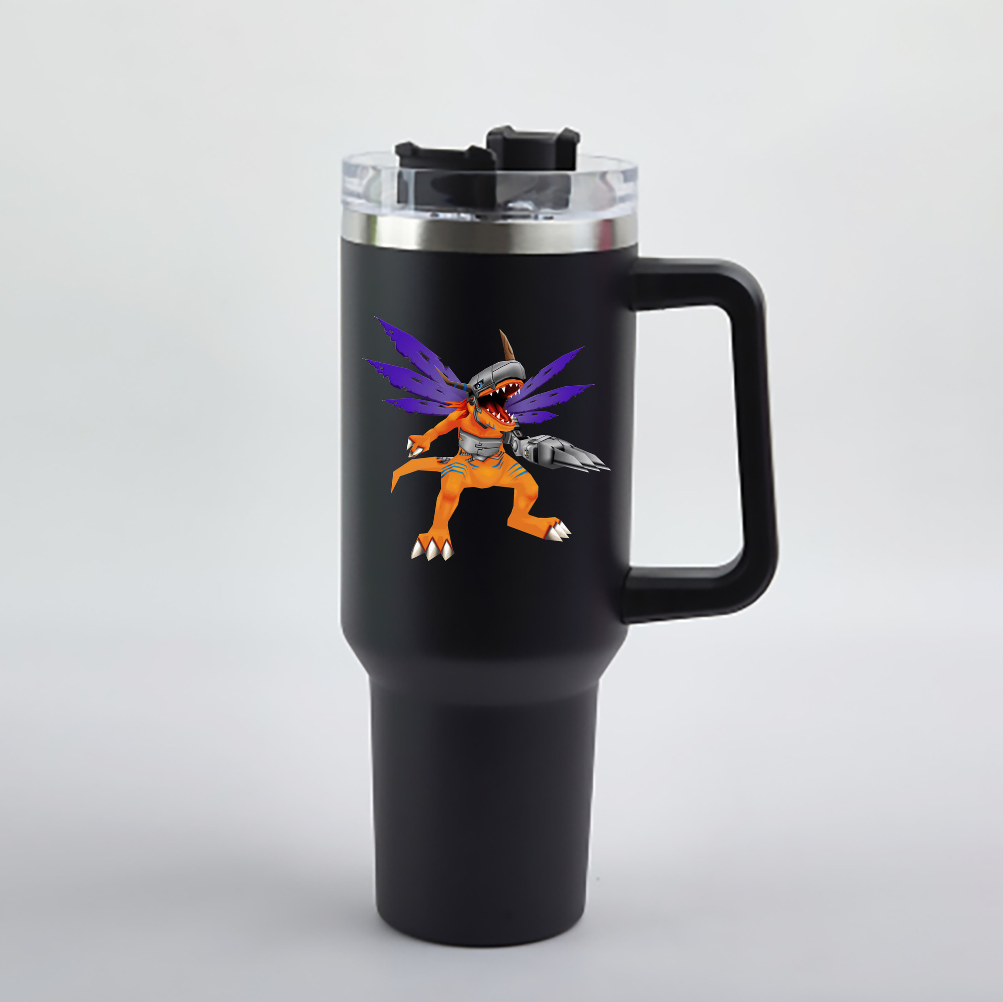 （画像用） Digimon デジタルモンスター/デジモン 1200mL車用タンブラー - クリスタルステッカー（プラスチックストロー付き）