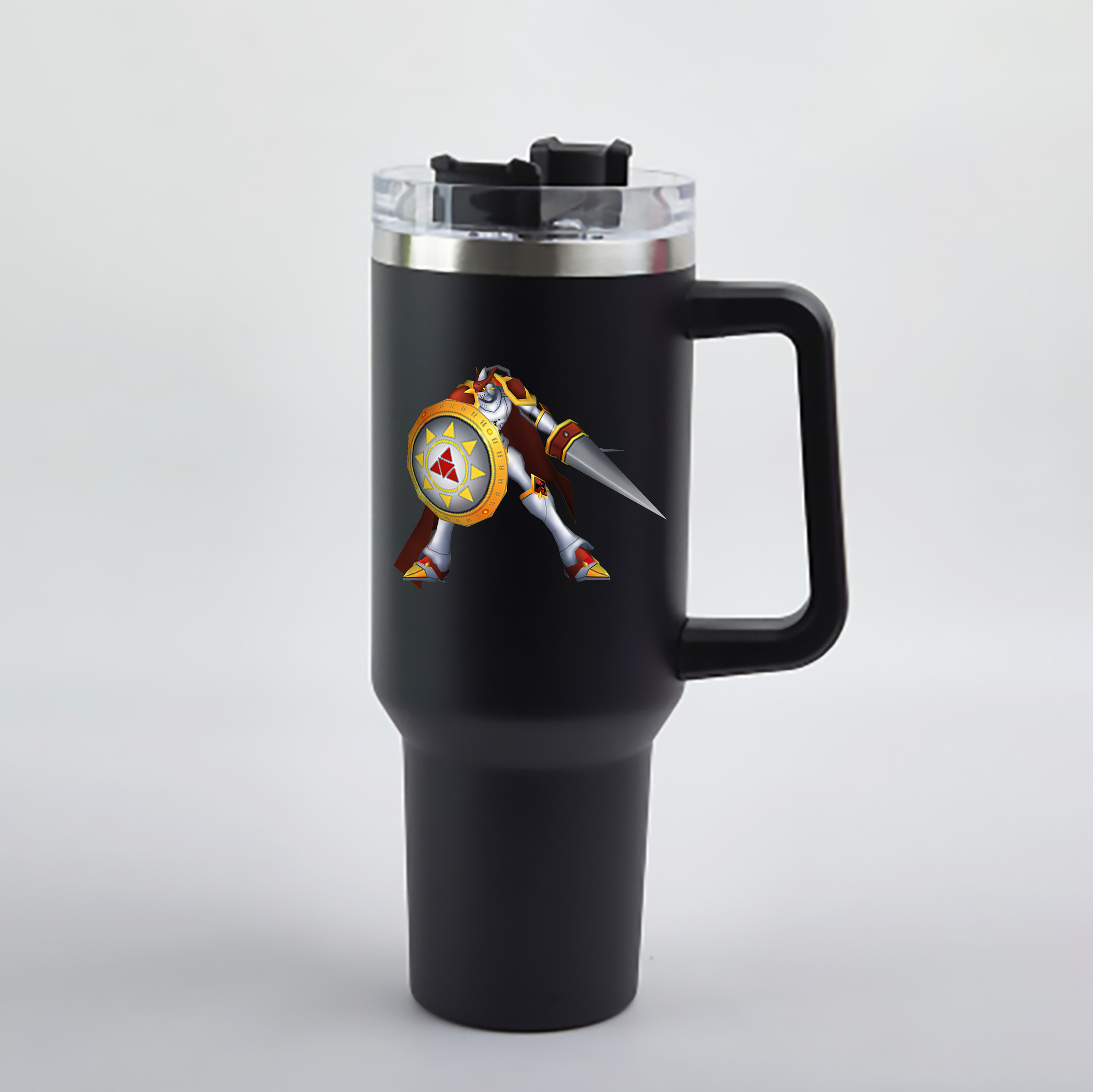 （画像用） Digimon デジタルモンスター/デジモン 1200mL車用タンブラー - クリスタルステッカー（プラスチックストロー付き）