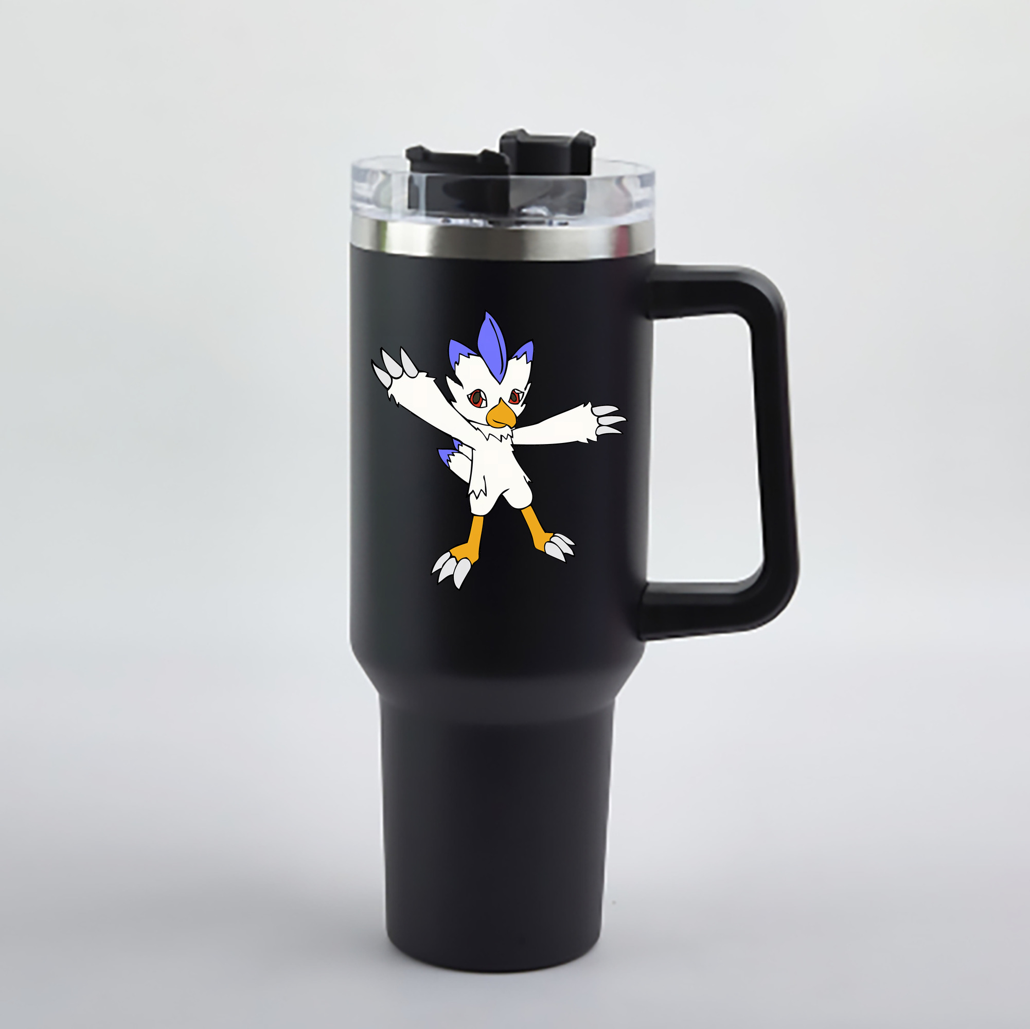 （画像用） Digimon デジタルモンスター/デジモン 1200mL車用タンブラー - クリスタルステッカー（プラスチックストロー付き）