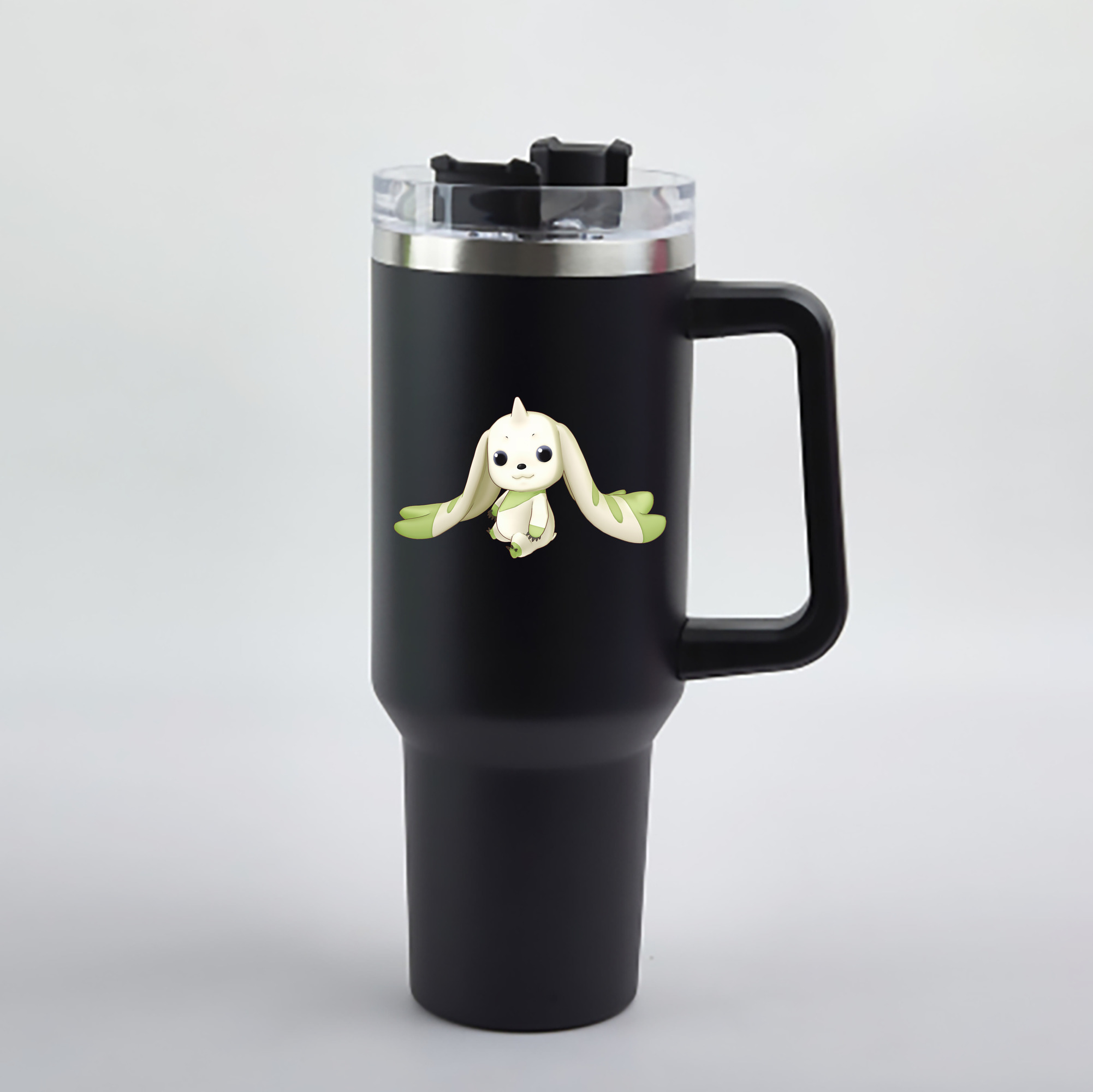 （画像用） Digimon デジタルモンスター/デジモン 1200mL車用タンブラー - クリスタルステッカー（プラスチックストロー付き）
