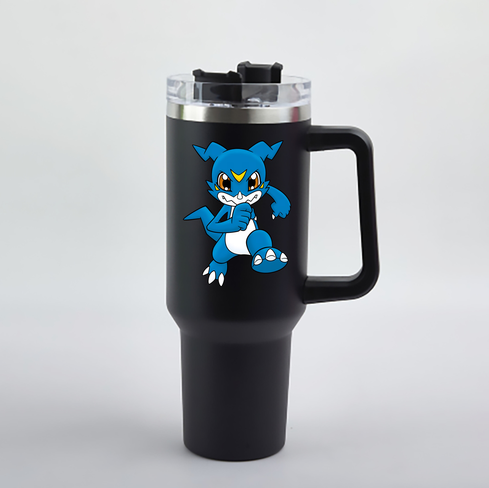 （画像用） Digimon デジタルモンスター/デジモン 1200mL車用タンブラー - クリスタルステッカー（プラスチックストロー付き）